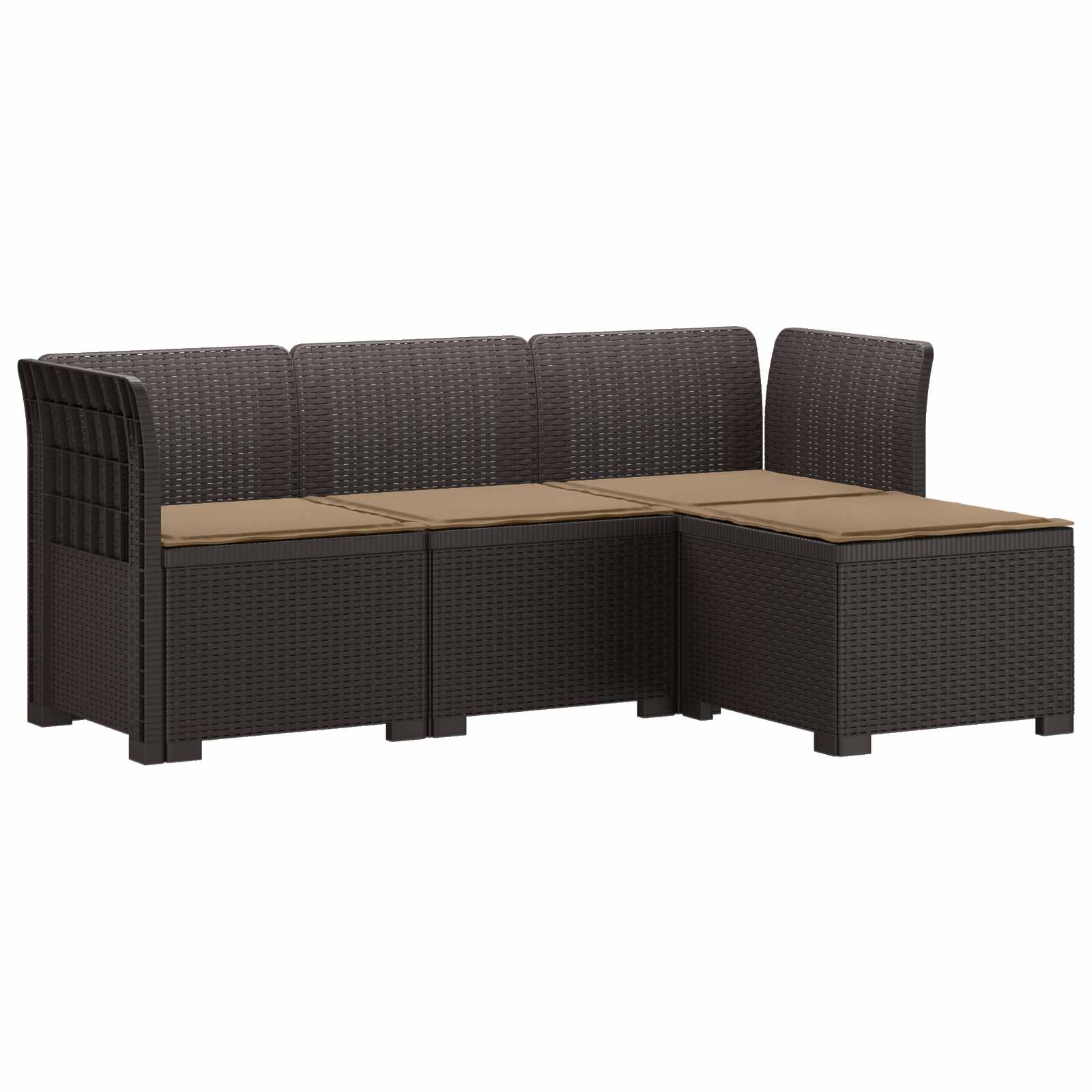 vidaXL 4-Persoons Tuinbank Rieten Look PP Antraciet