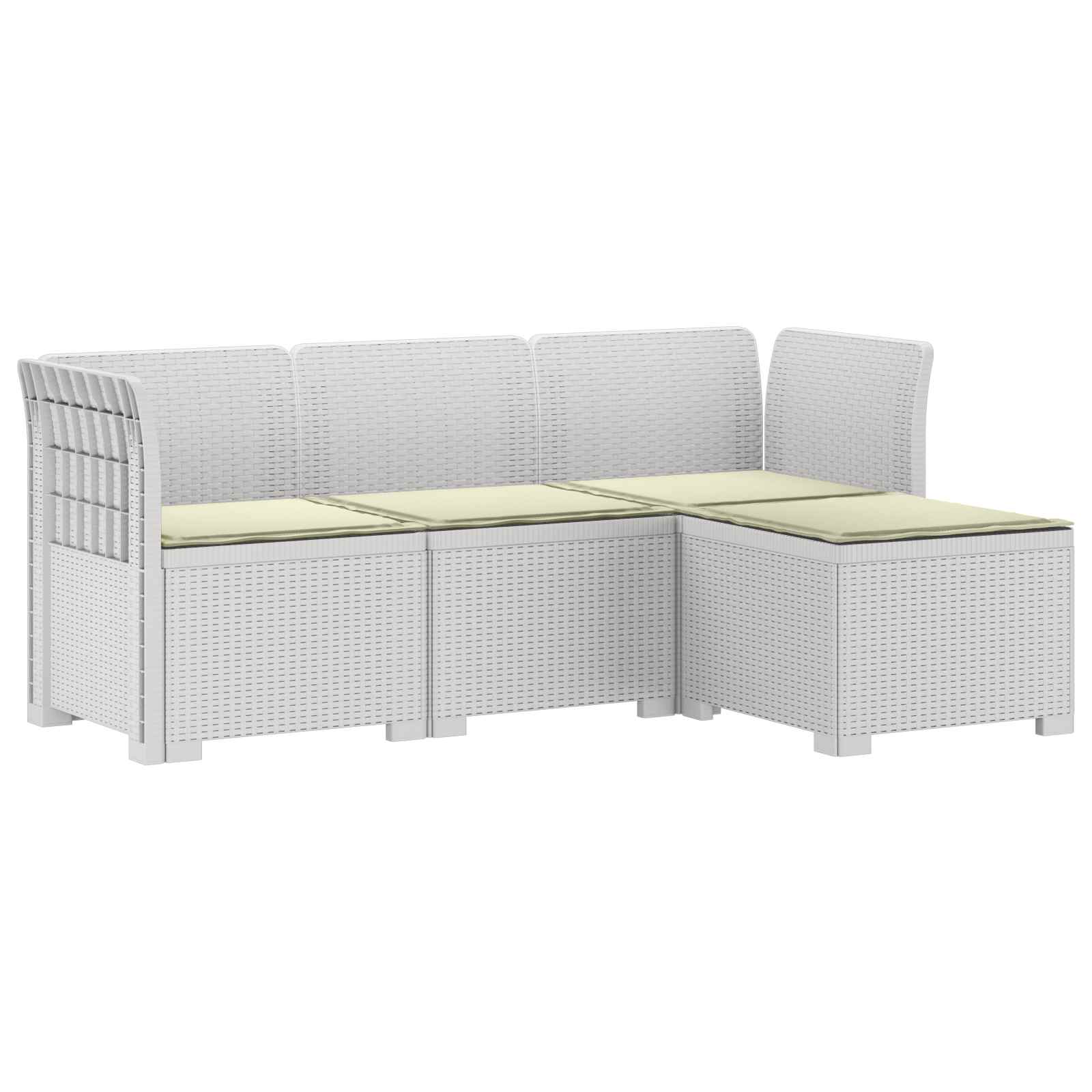 vidaXL 4-Persoons Tuinbank Rieten Look PP Antraciet