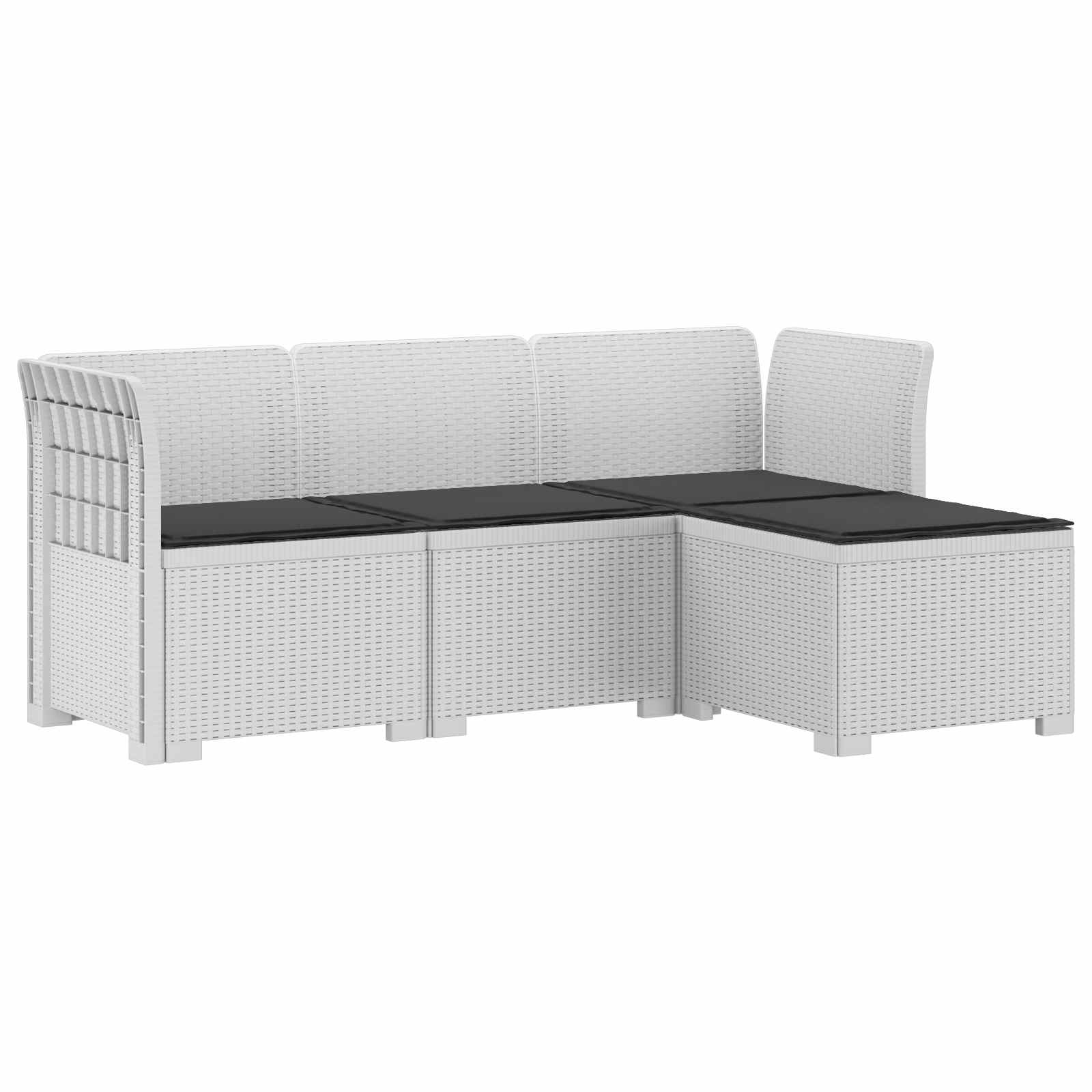 vidaXL 4-Persoons Tuinbank Rieten Look PP Antraciet
