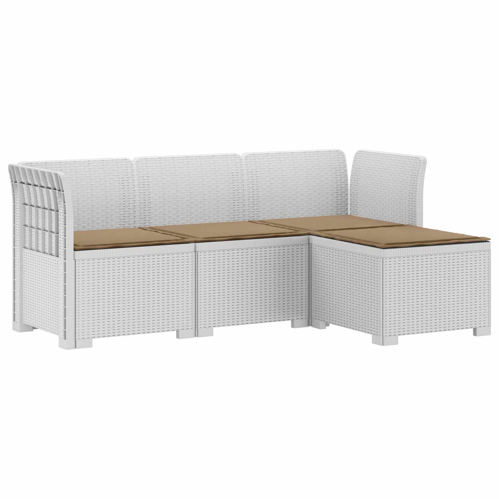 vidaXL 4-Persoons Tuinbank Rieten Look PP Antraciet