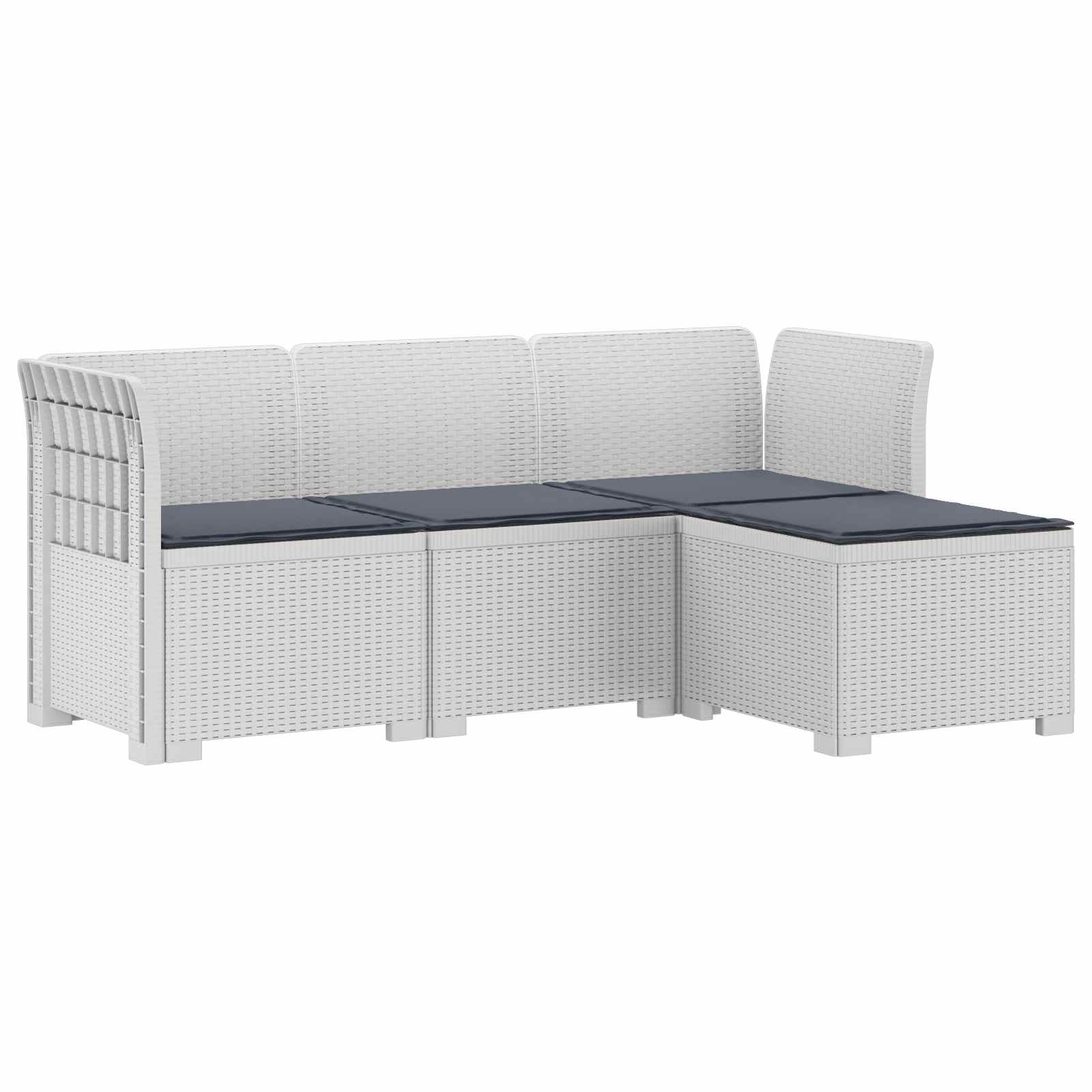 vidaXL 4-Persoons Tuinbank Rieten Look PP Antraciet