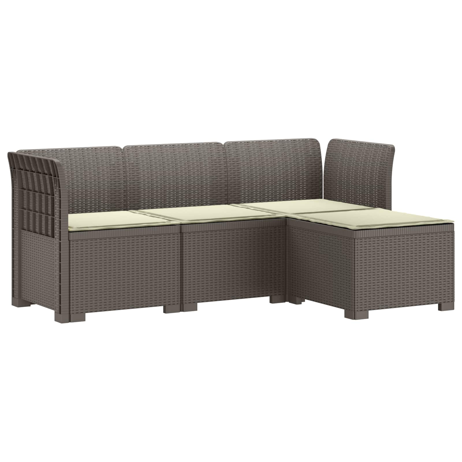 vidaXL 4-Persoons Tuinbank Rieten Look PP Antraciet