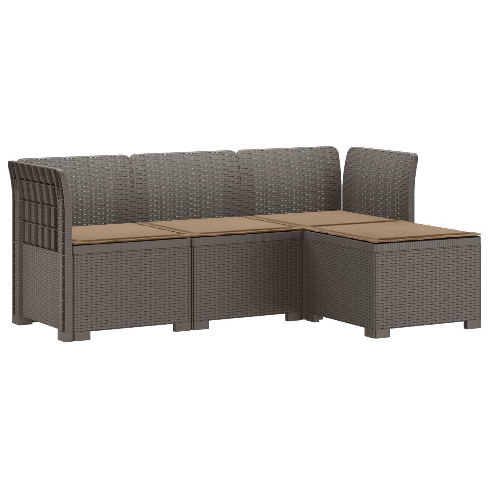 vidaXL 4-Persoons Tuinbank Rieten Look PP Antraciet