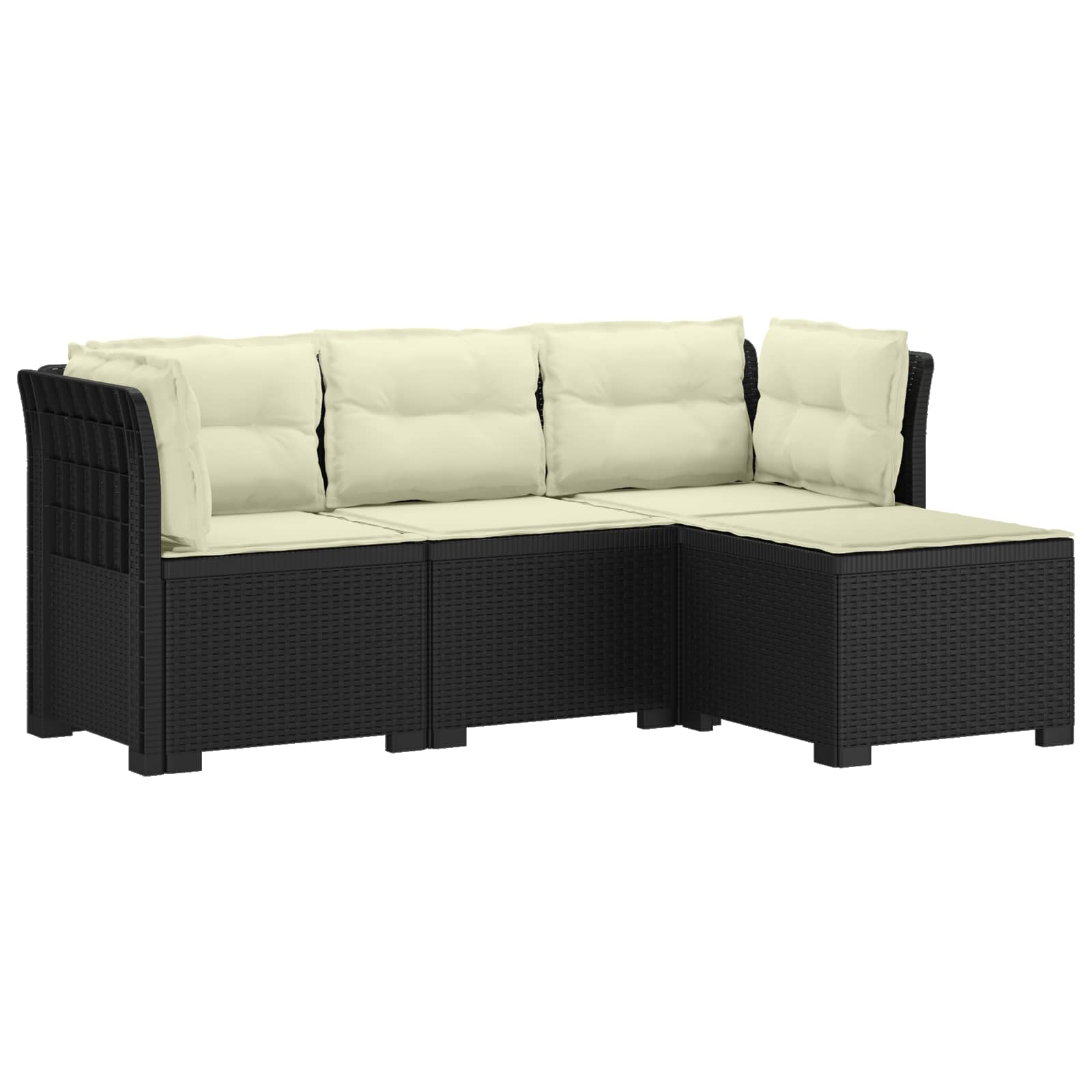 vidaXL 4-Persoons Tuinbank Rieten Look PP Antraciet