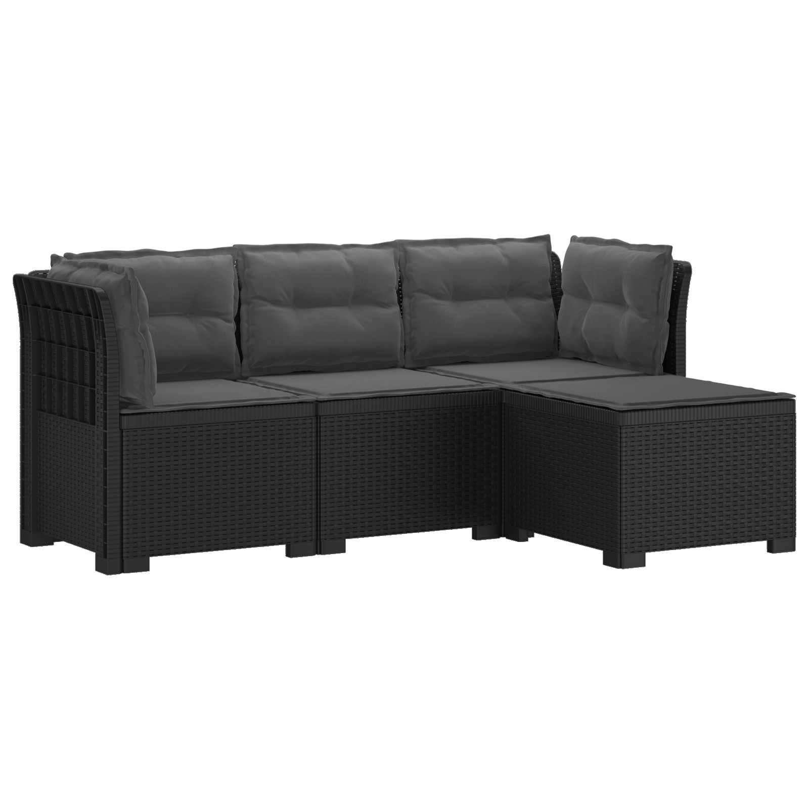 vidaXL 4-Persoons Tuinbank Rieten Look PP Antraciet