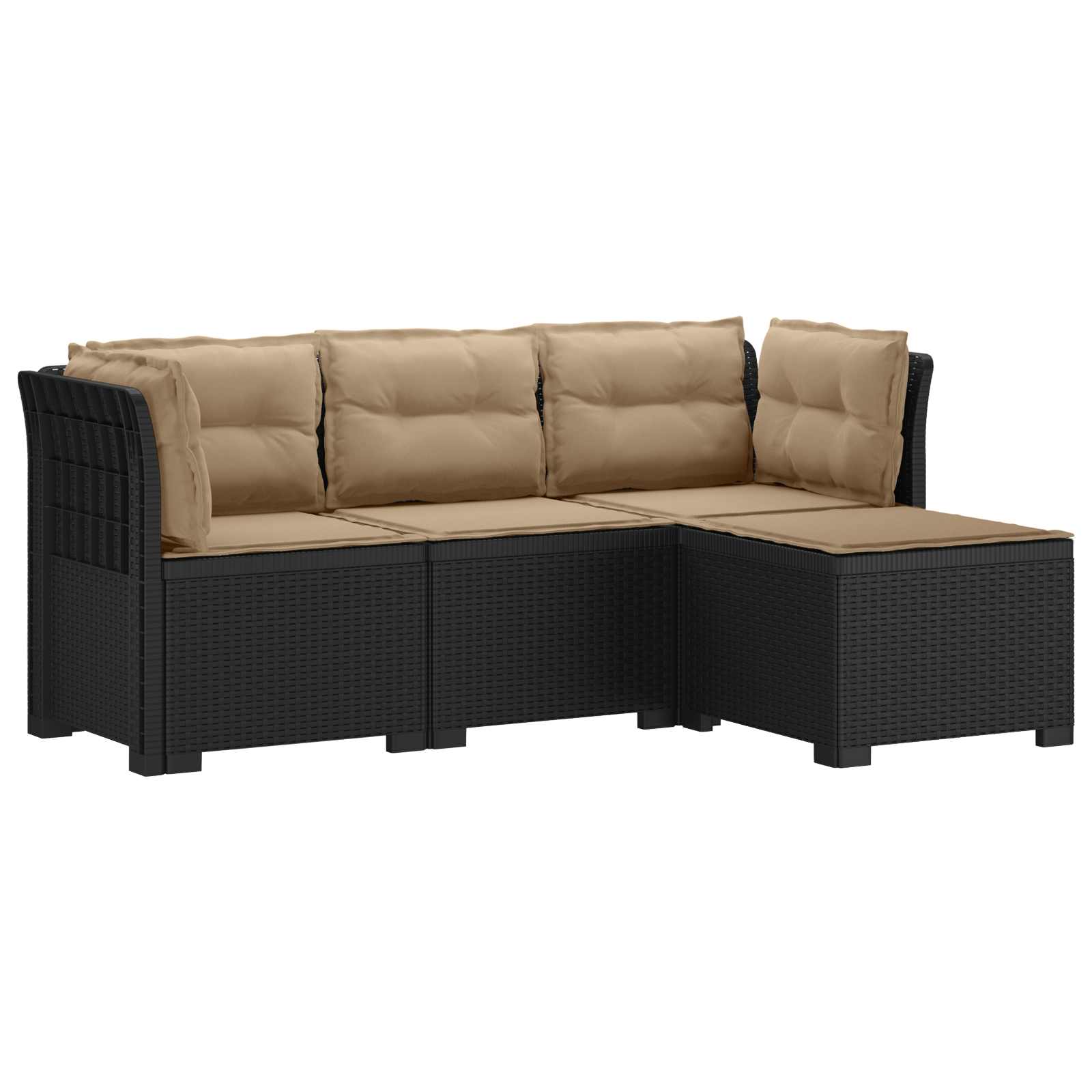 vidaXL 4-Persoons Tuinbank Rieten Look PP Antraciet