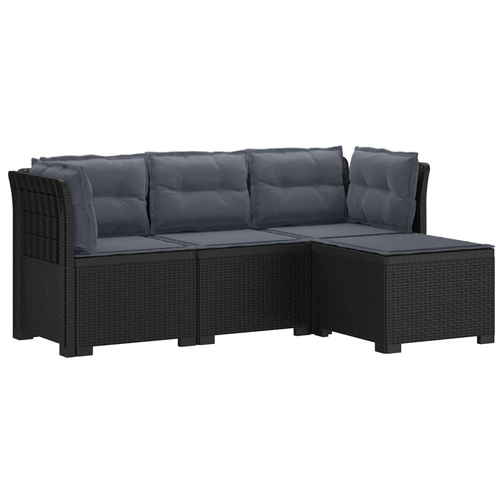 vidaXL 4-Persoons Tuinbank Rieten Look PP Antraciet