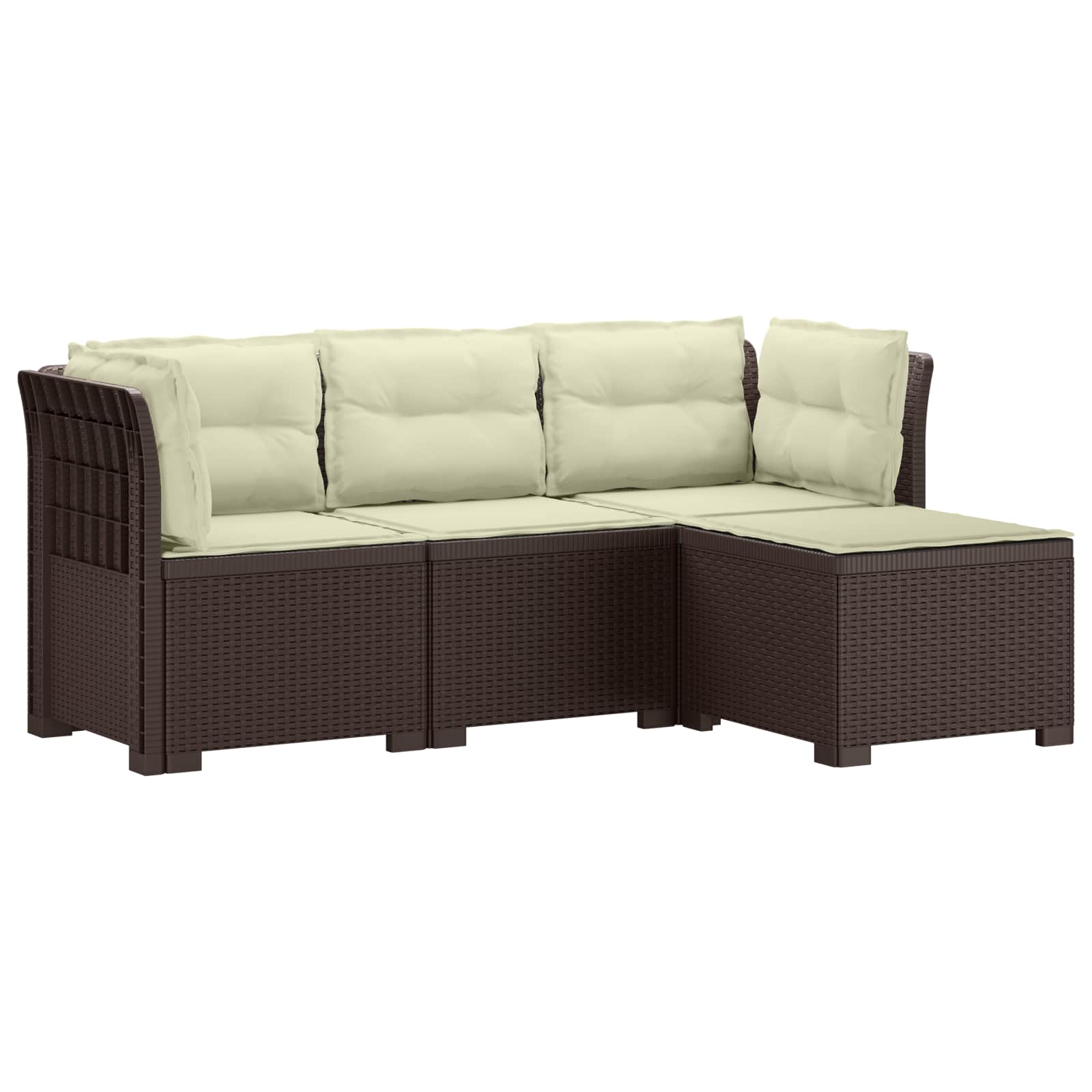 vidaXL 4-Persoons Tuinbank Rieten Look PP Antraciet