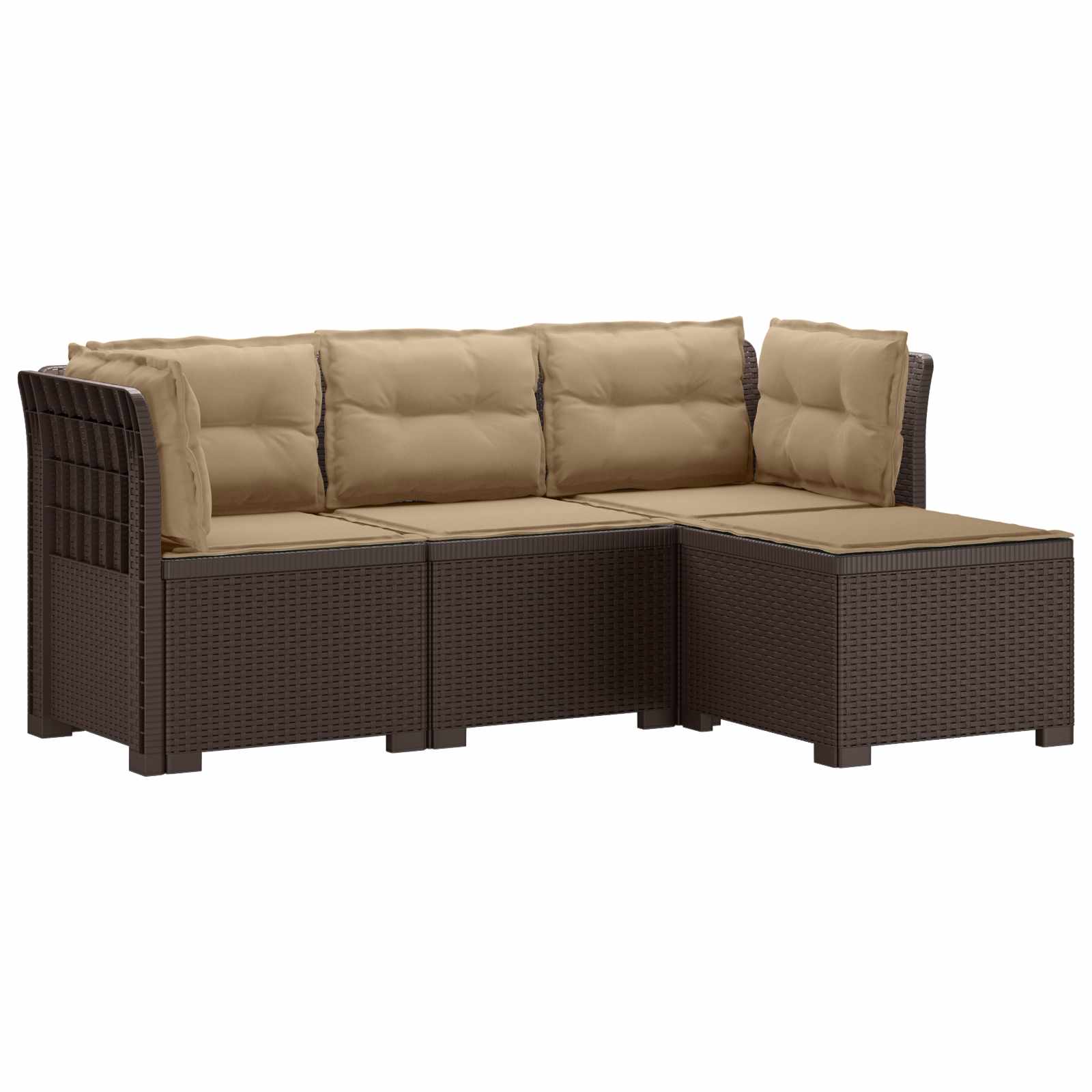 vidaXL 4-Persoons Tuinbank Rieten Look PP Antraciet