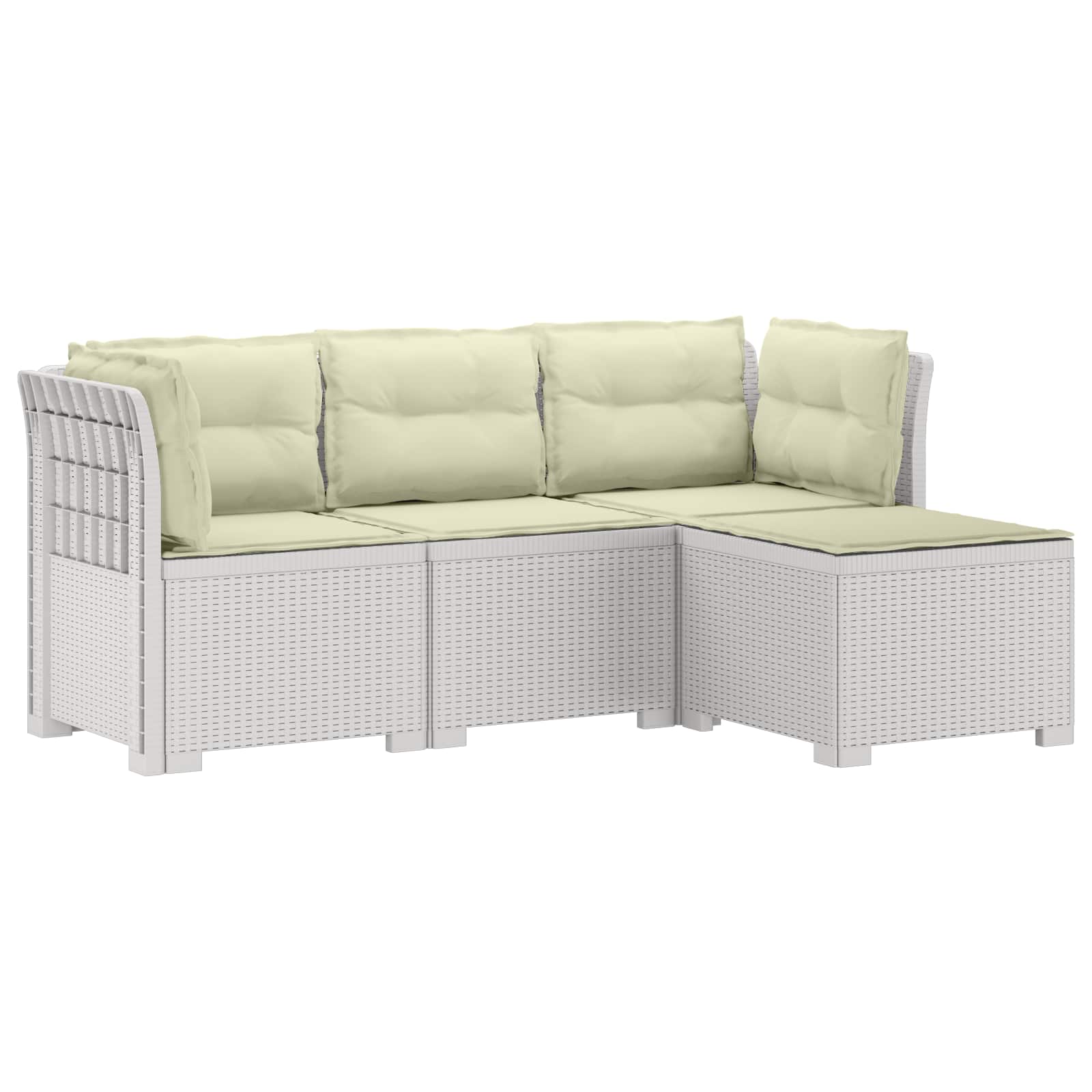vidaXL 4-Persoons Tuinbank Rieten Look PP Antraciet
