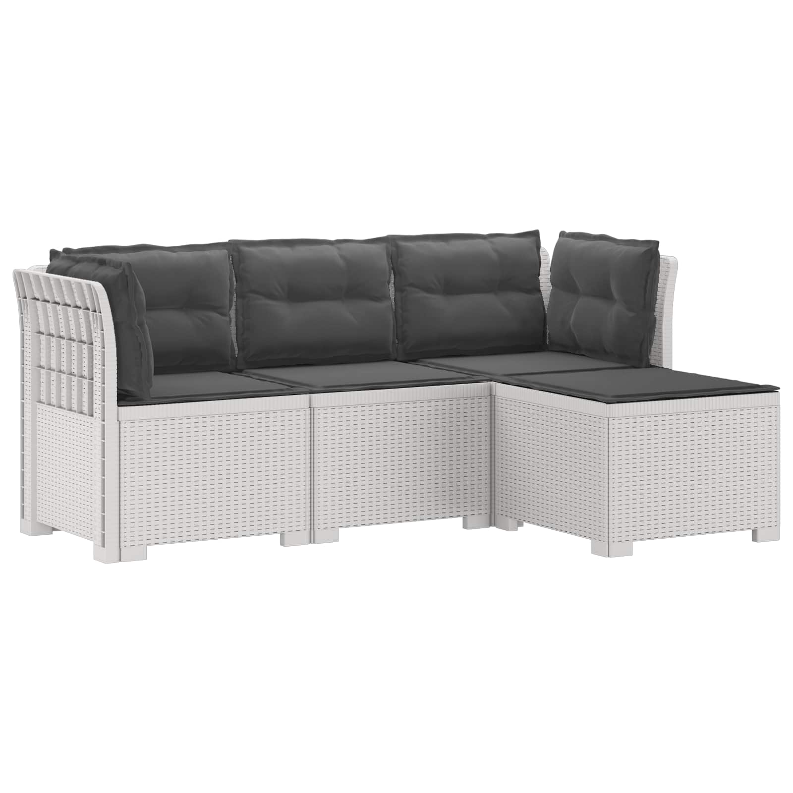 vidaXL 4-Persoons Tuinbank Rieten Look PP Antraciet