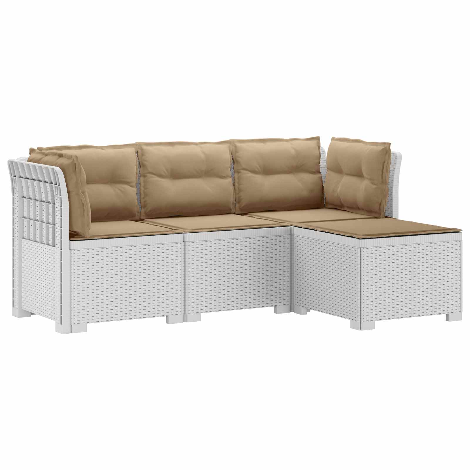 vidaXL 4-Persoons Tuinbank Rieten Look PP Antraciet