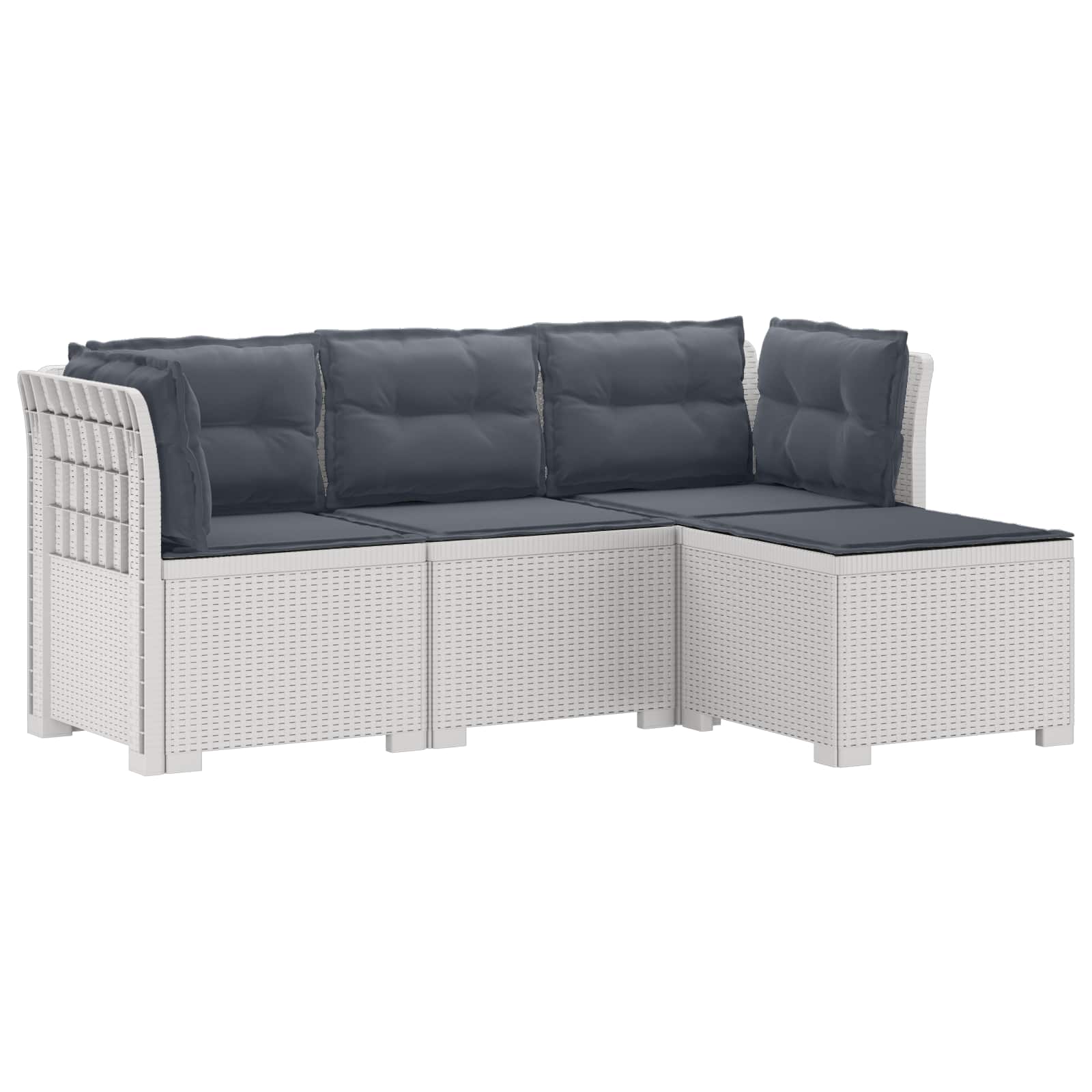 vidaXL 4-Persoons Tuinbank Rieten Look PP Antraciet