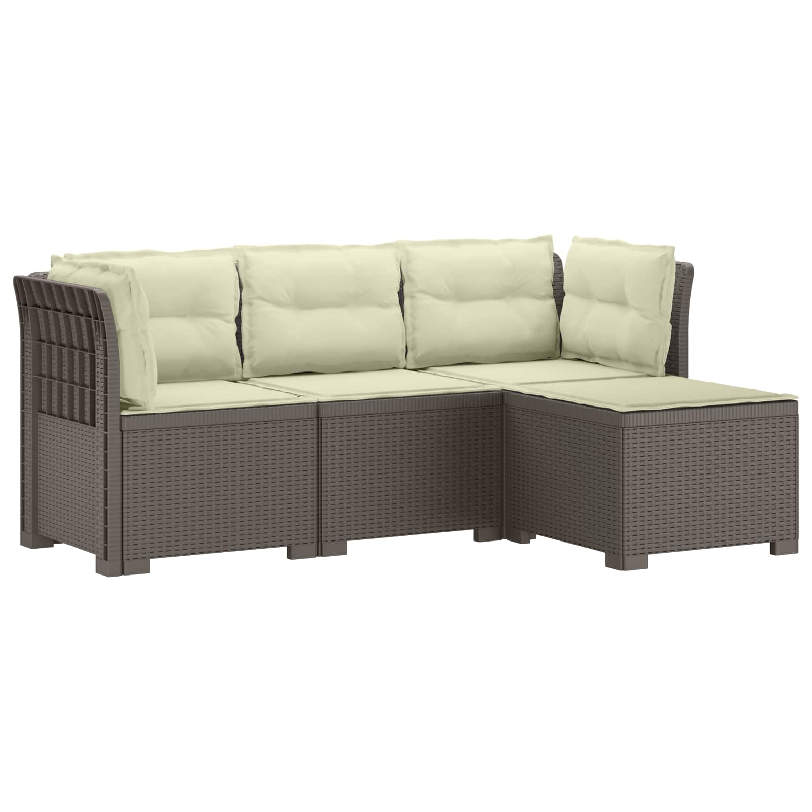 vidaXL 4-Persoons Tuinbank Rieten Look PP Antraciet
