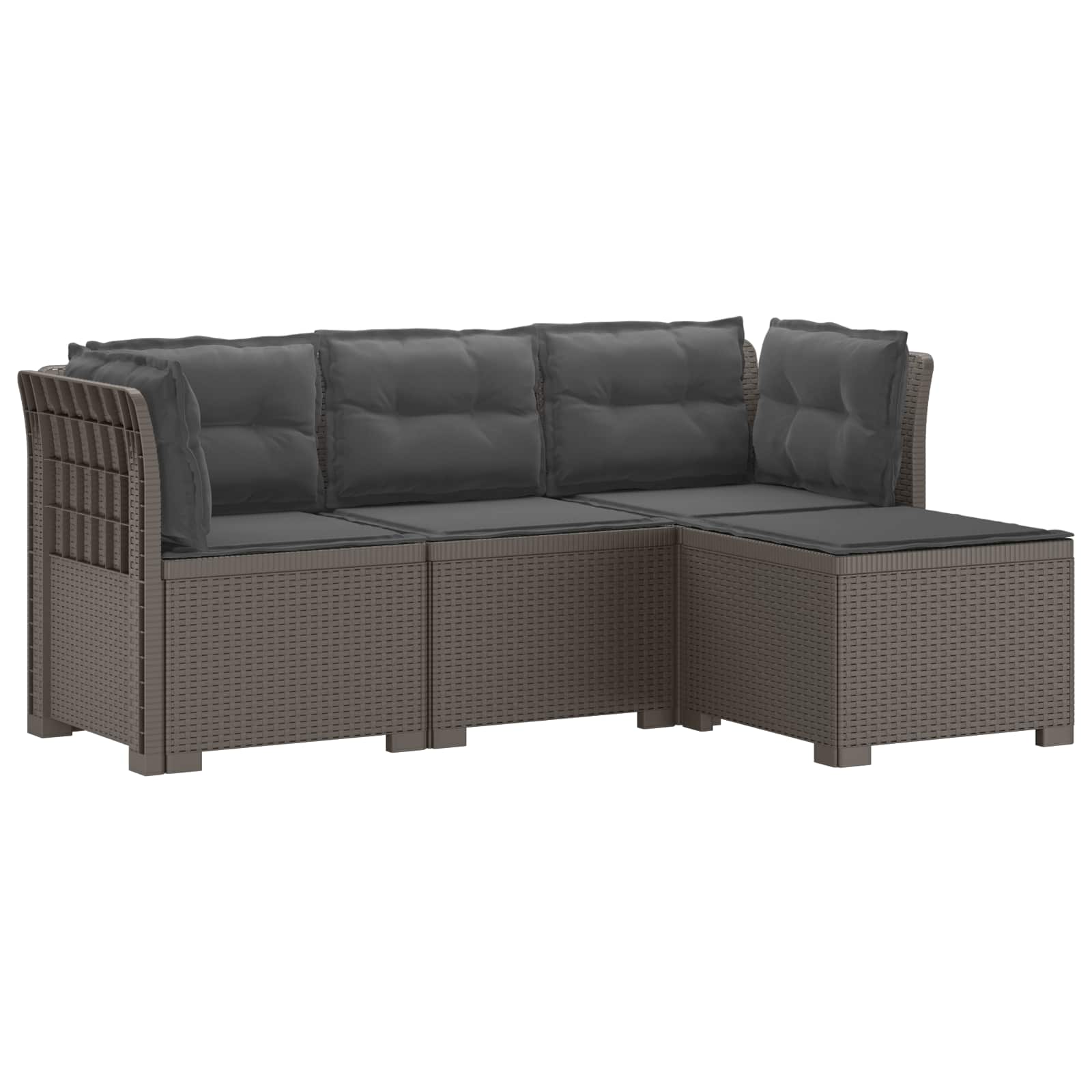 vidaXL 4-Persoons Tuinbank Rieten Look PP Antraciet