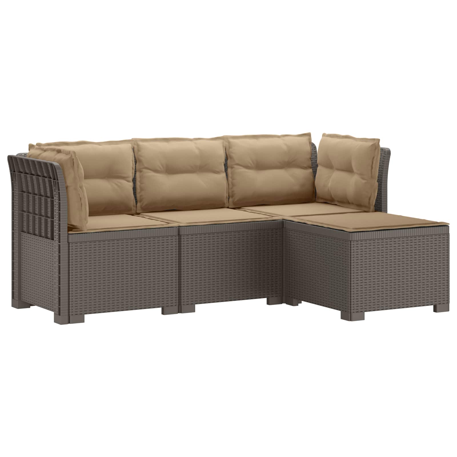 vidaXL 4-Persoons Tuinbank Rieten Look PP Antraciet