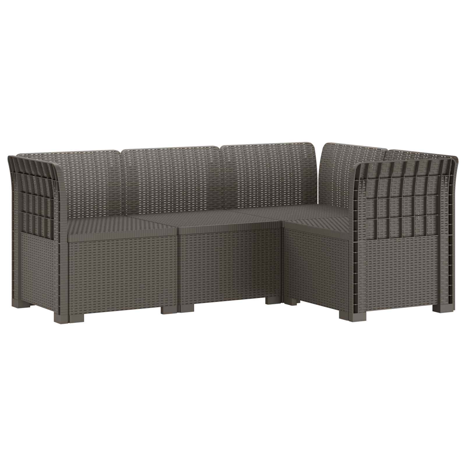 vidaXL 4-Zits Tuin Sofa Rattan Look PP Antraciet