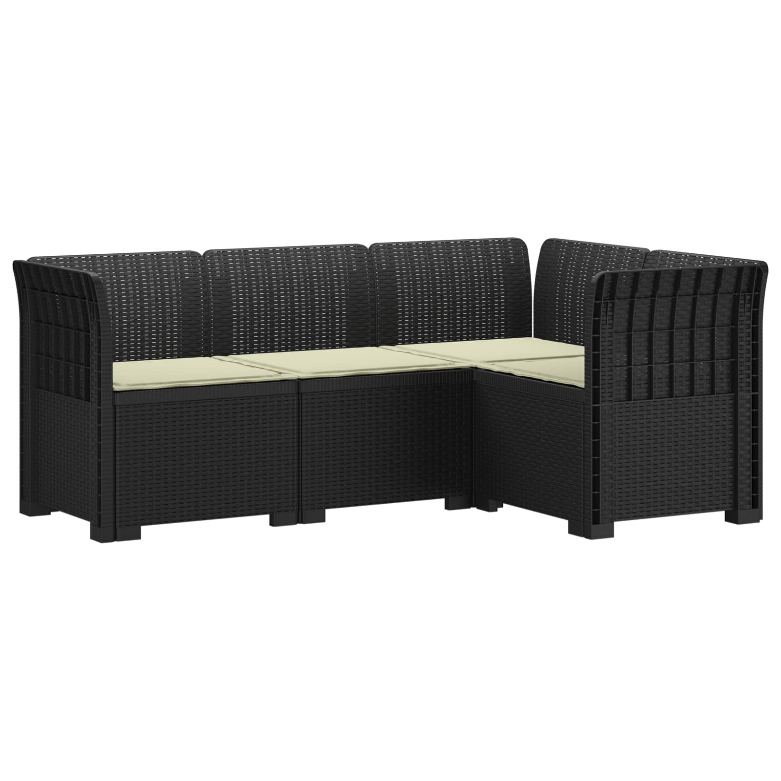 vidaXL 4-Zits Tuin Sofa Rattan Look PP Antraciet