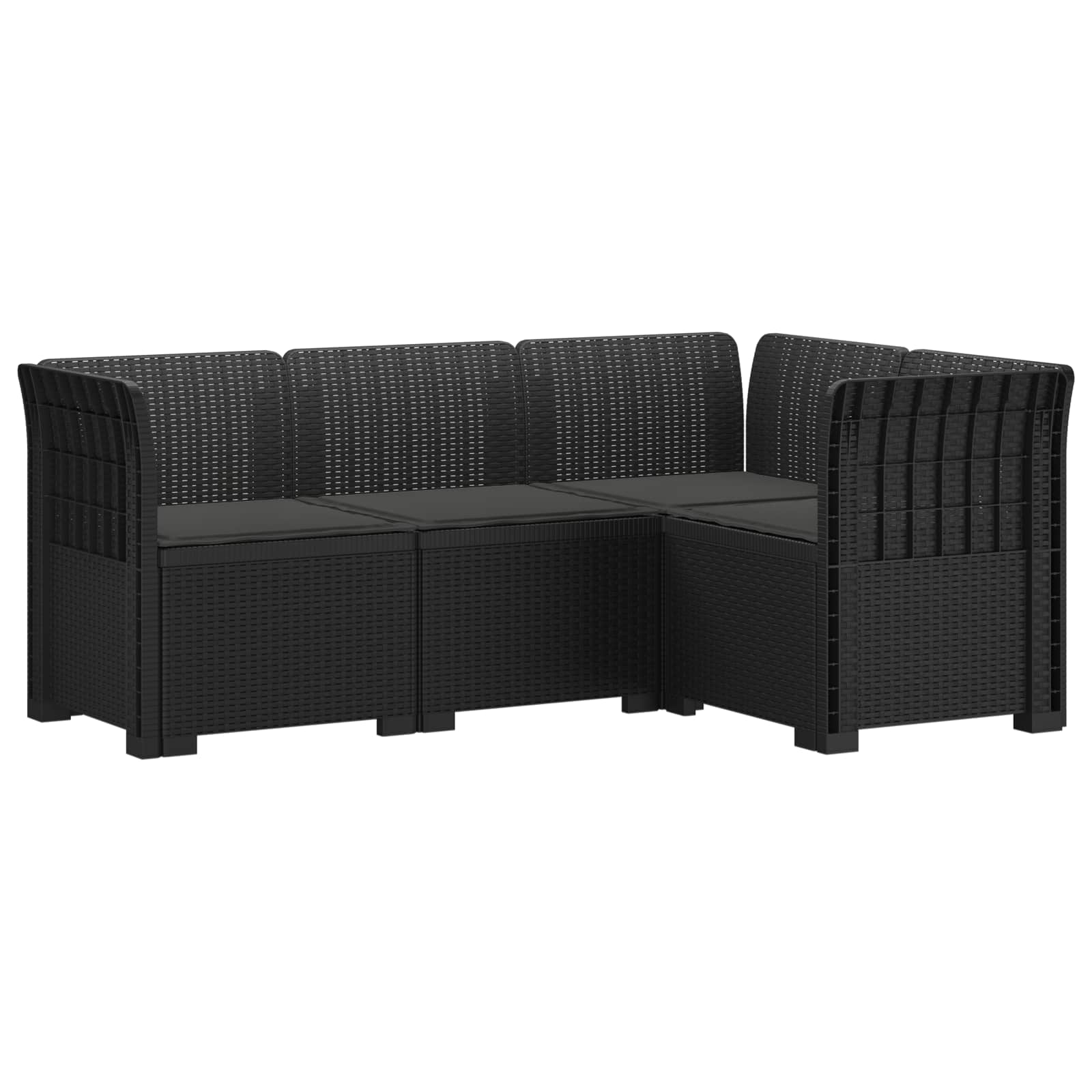 vidaXL 4-Zits Tuin Sofa Rattan Look PP Antraciet