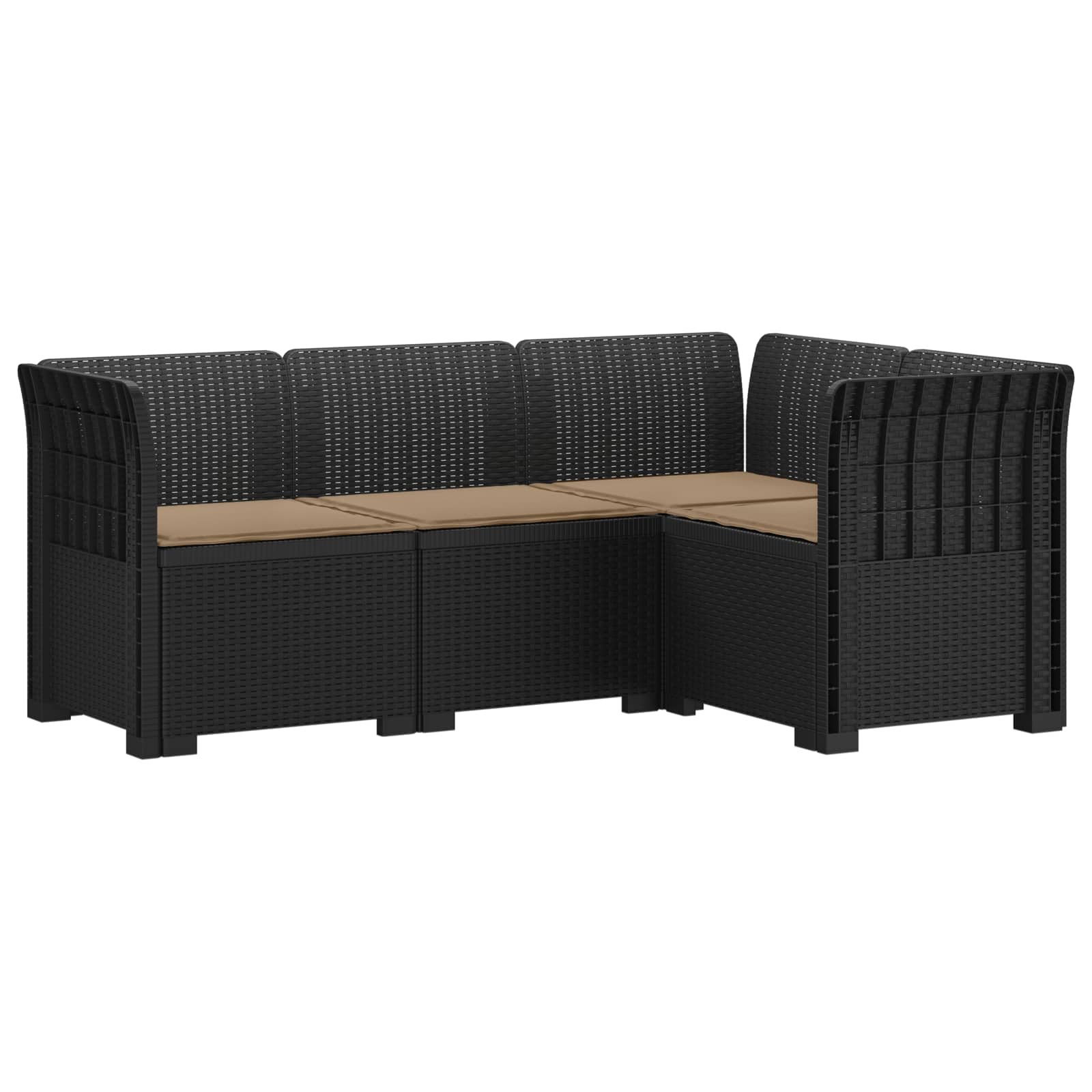 vidaXL 4-Zits Tuin Sofa Rattan Look PP Antraciet