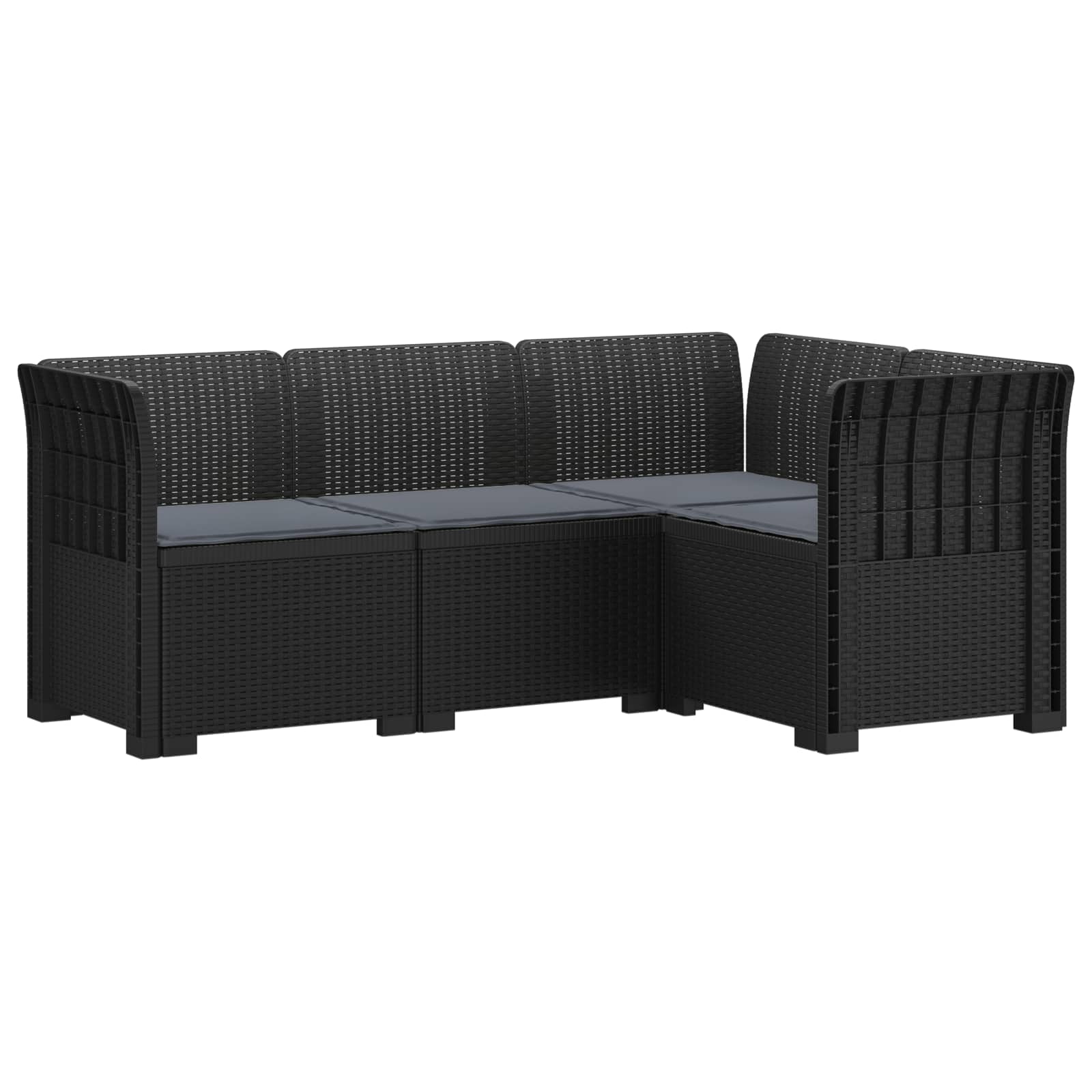 vidaXL 4-Zits Tuin Sofa Rattan Look PP Antraciet
