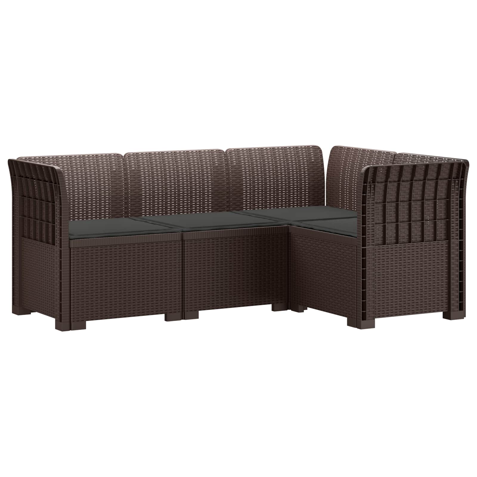 vidaXL 4-Zits Tuin Sofa Rattan Look PP Antraciet