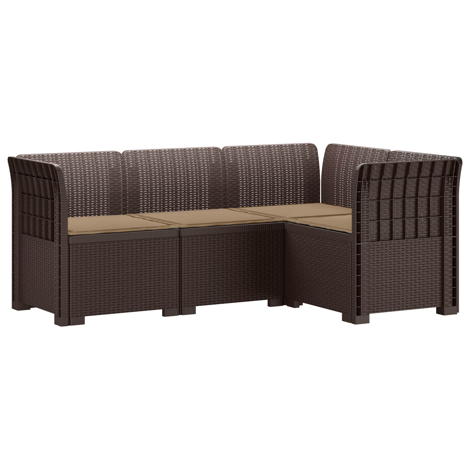 vidaXL 4-Zits Tuin Sofa Rattan Look PP Antraciet