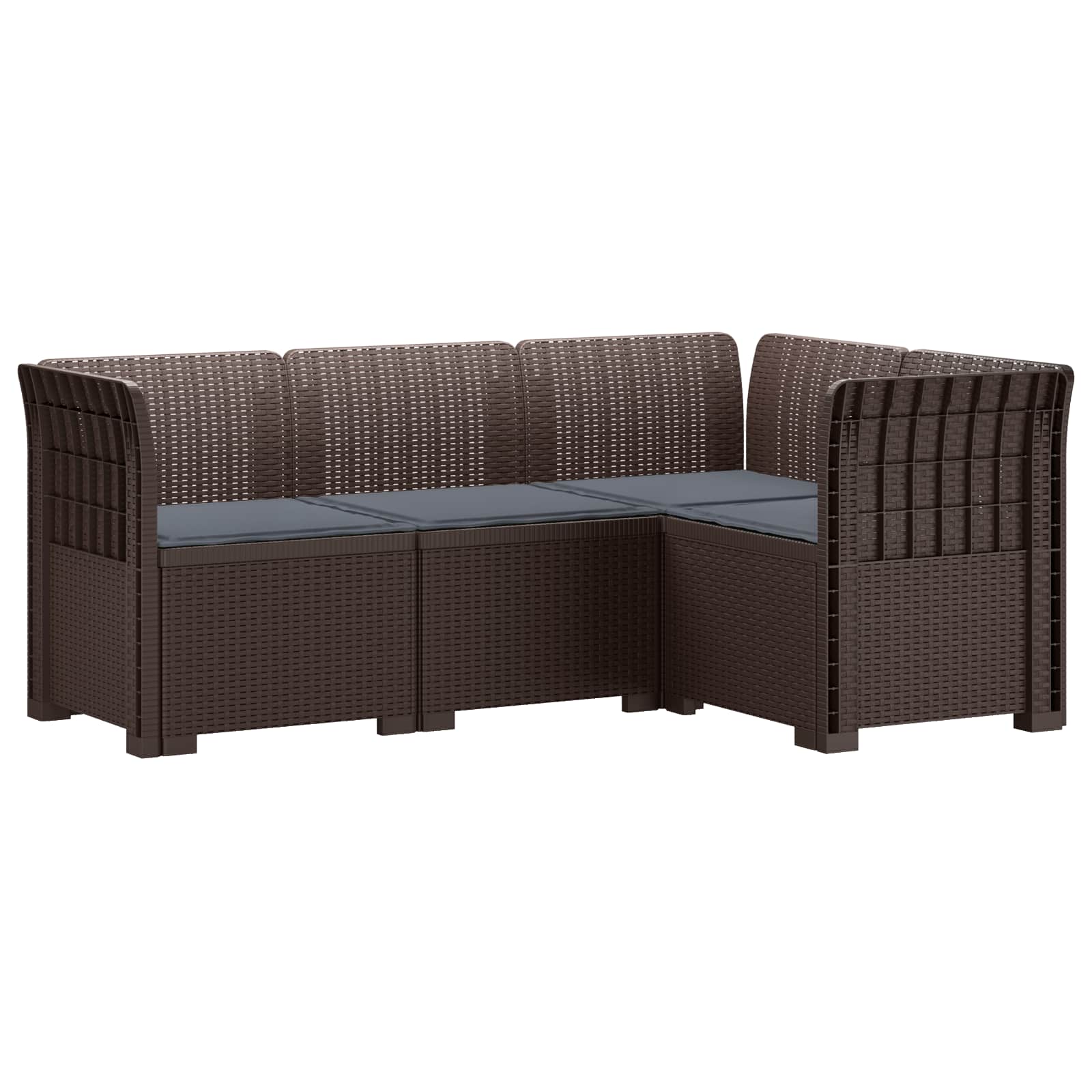 vidaXL 4-Zits Tuin Sofa Rattan Look PP Antraciet