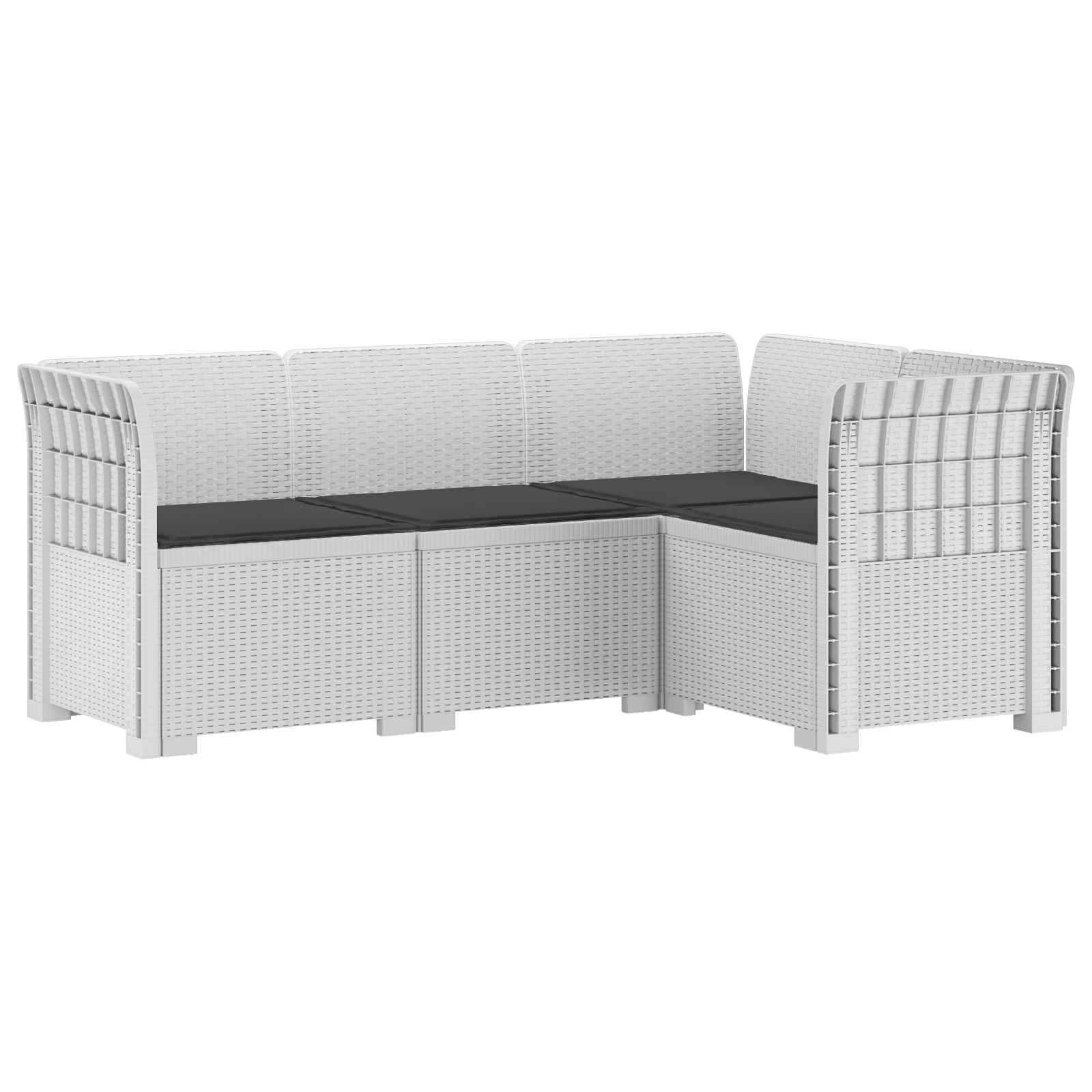 vidaXL 4-Zits Tuin Sofa Rattan Look PP Antraciet