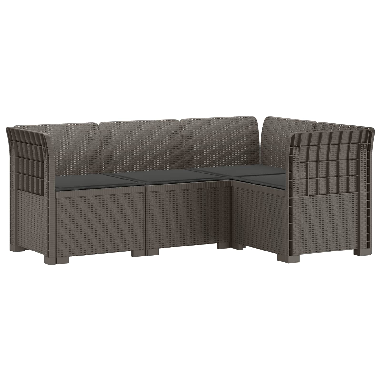 vidaXL 4-Zits Tuin Sofa Rattan Look PP Antraciet