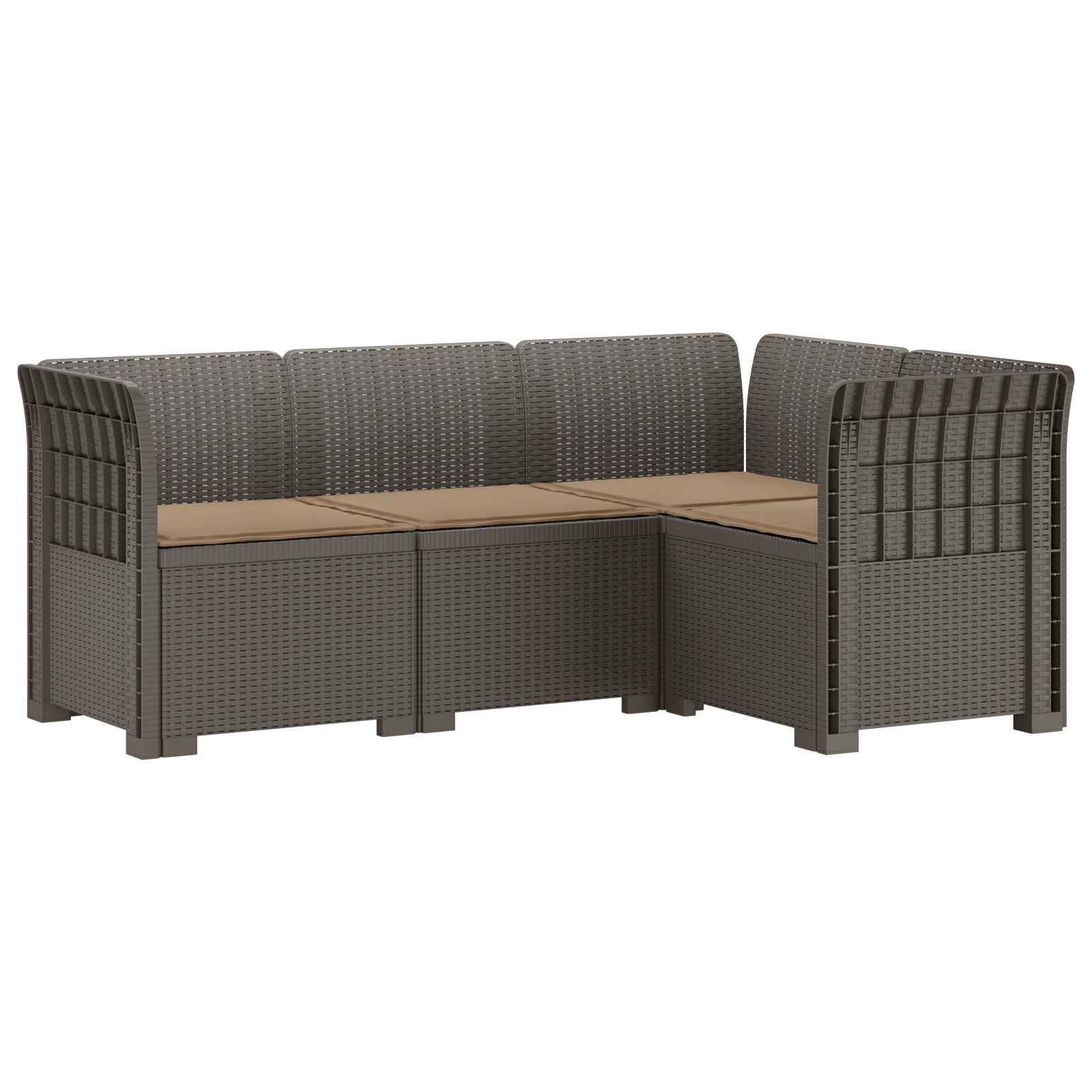 vidaXL 4-Zits Tuin Sofa Rattan Look PP Antraciet
