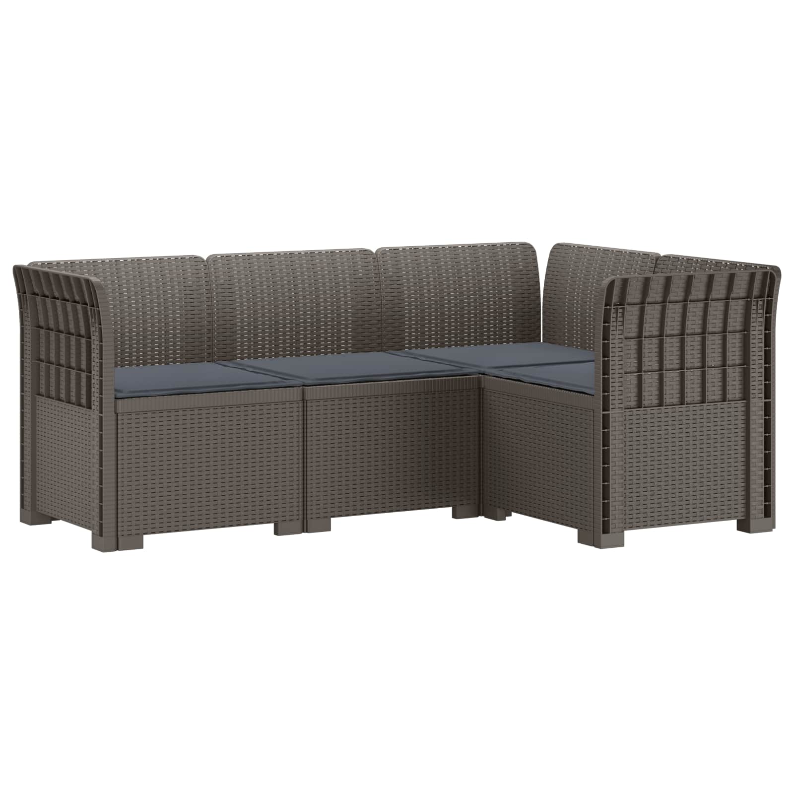 vidaXL 4-Zits Tuin Sofa Rattan Look PP Antraciet