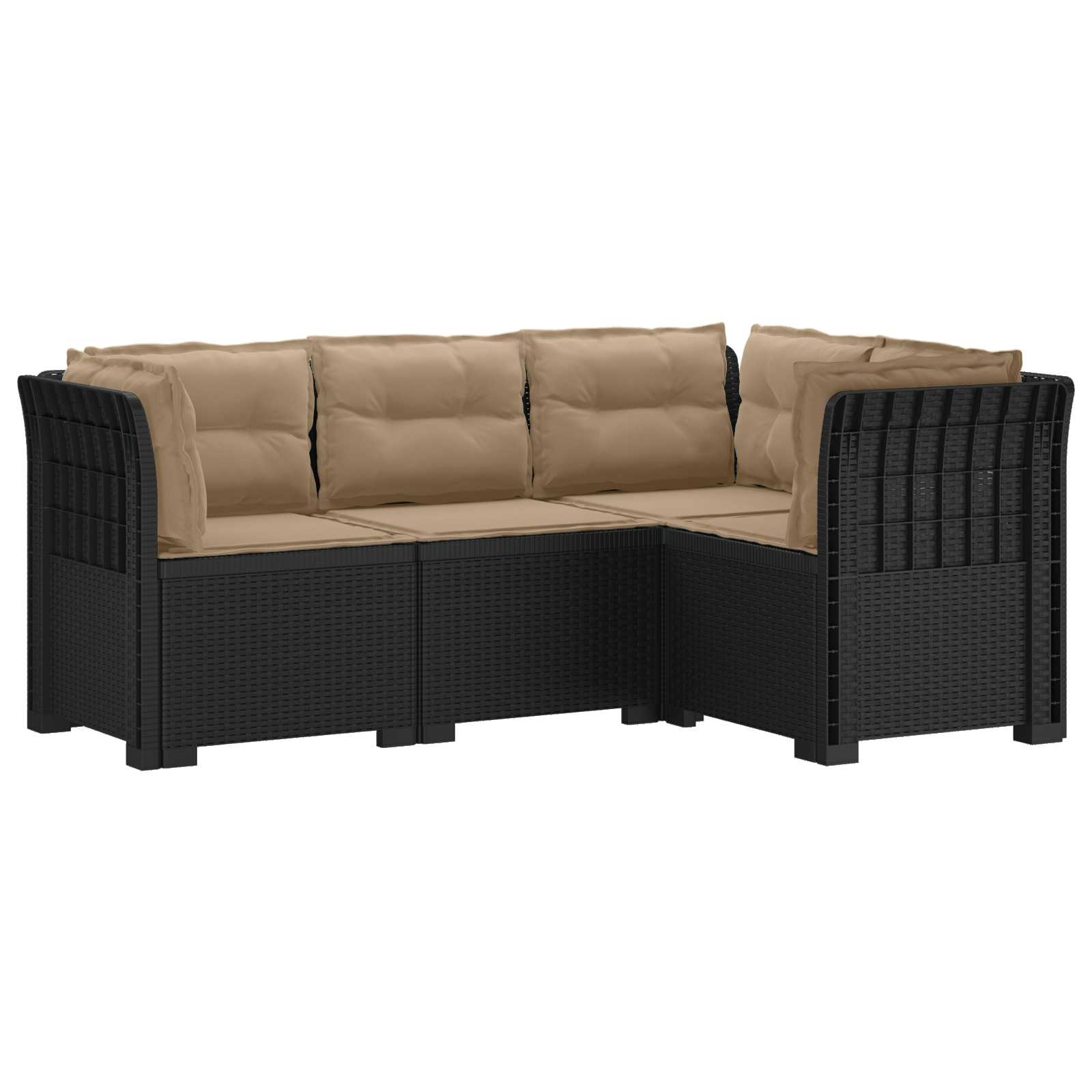 vidaXL 4-Zits Tuin Sofa Rattan Look PP Antraciet