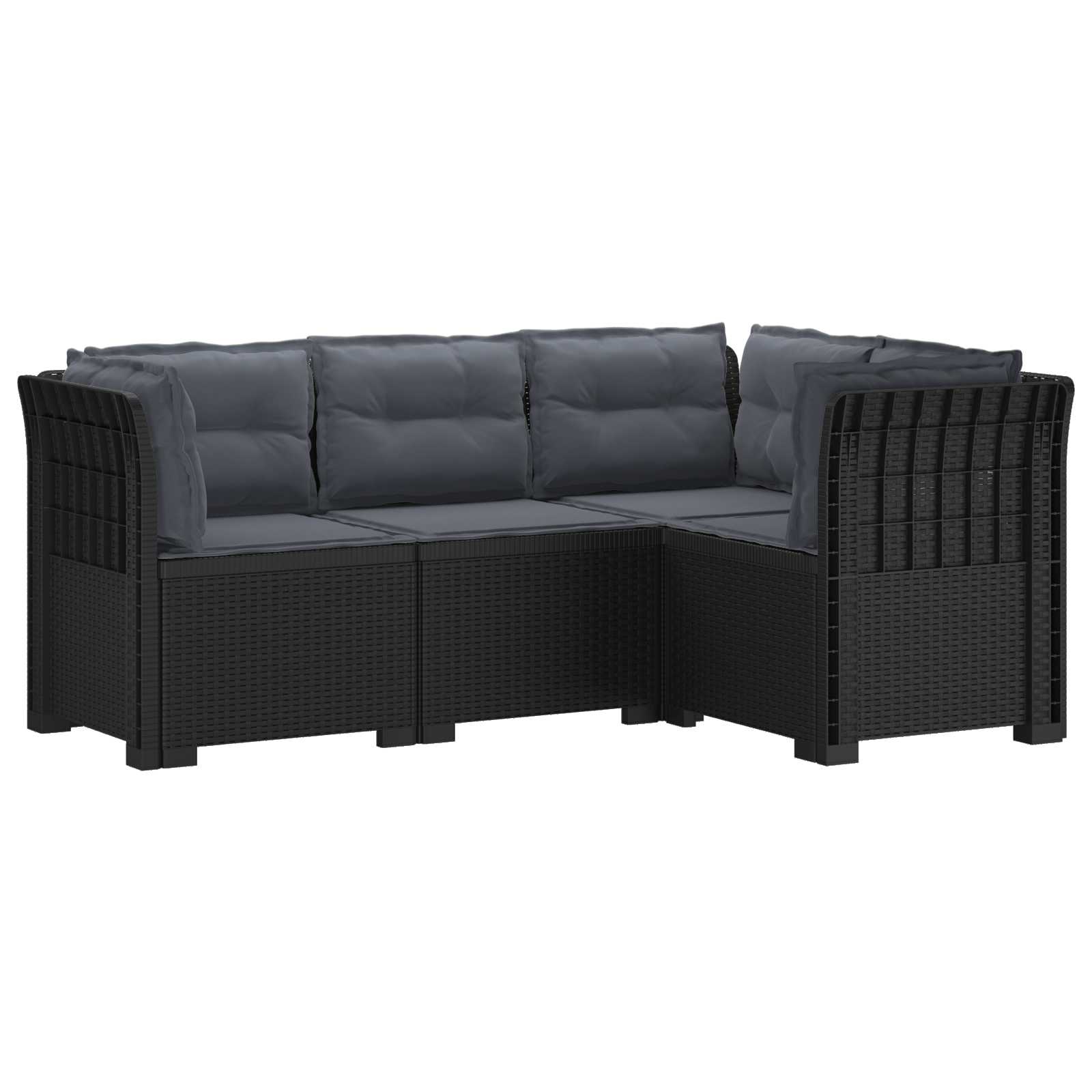 vidaXL 4-Zits Tuin Sofa Rattan Look PP Antraciet