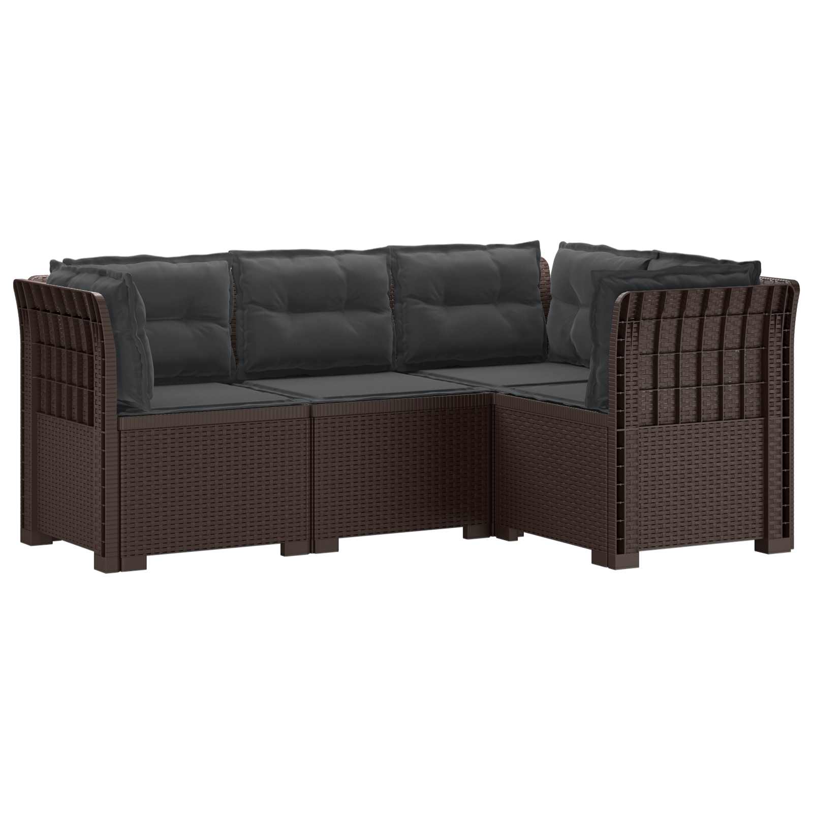 vidaXL 4-Zits Tuin Sofa Rattan Look PP Antraciet
