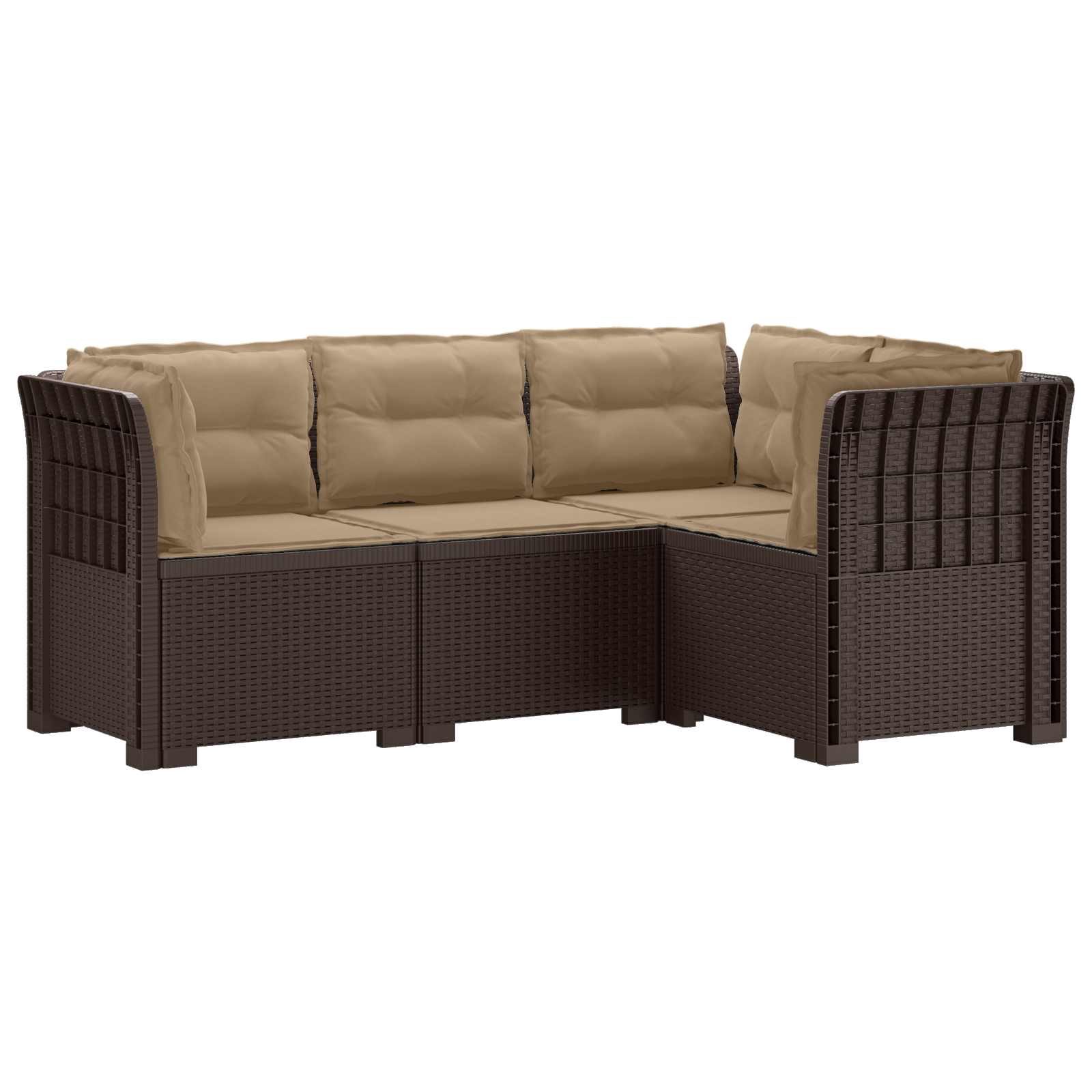 vidaXL 4-Zits Tuin Sofa Rattan Look PP Antraciet