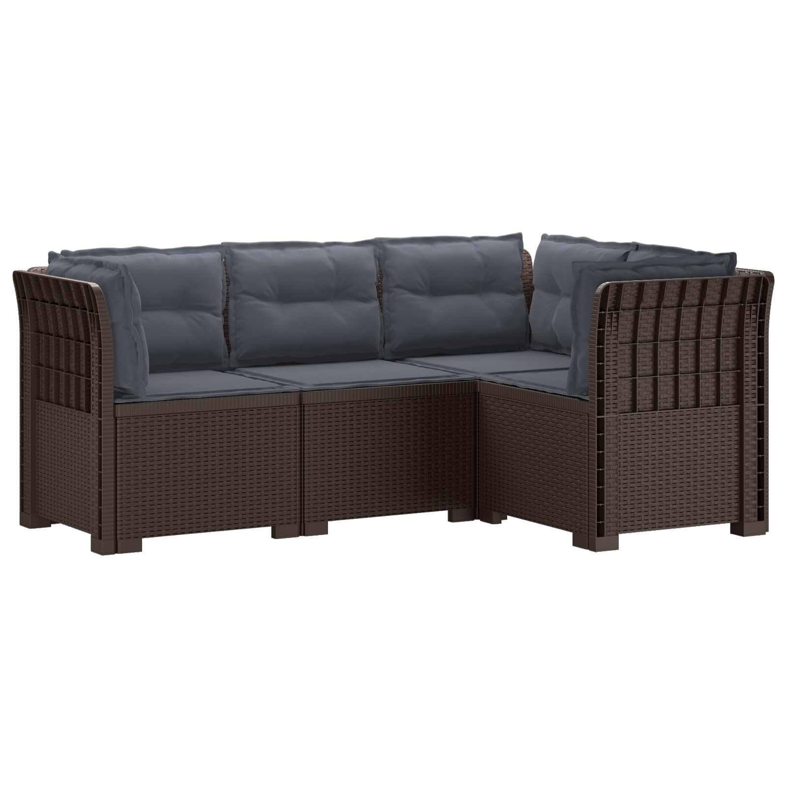 vidaXL 4-Zits Tuin Sofa Rattan Look PP Antraciet