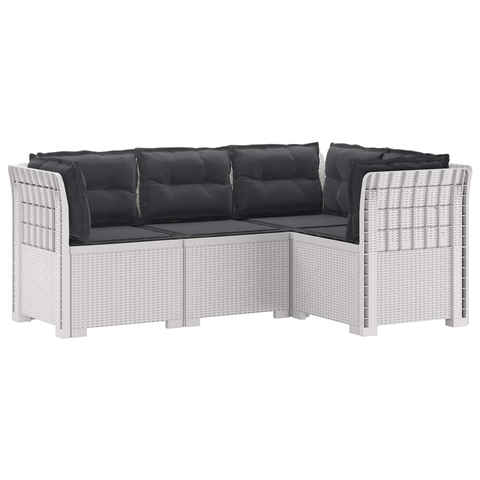 vidaXL 4-Zits Tuin Sofa Rattan Look PP Antraciet