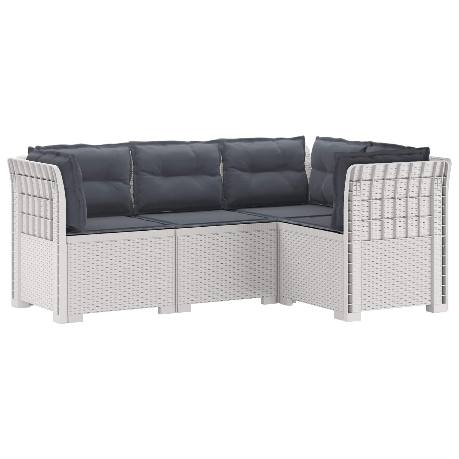 vidaXL 4-Zits Tuin Sofa Rattan Look PP Antraciet