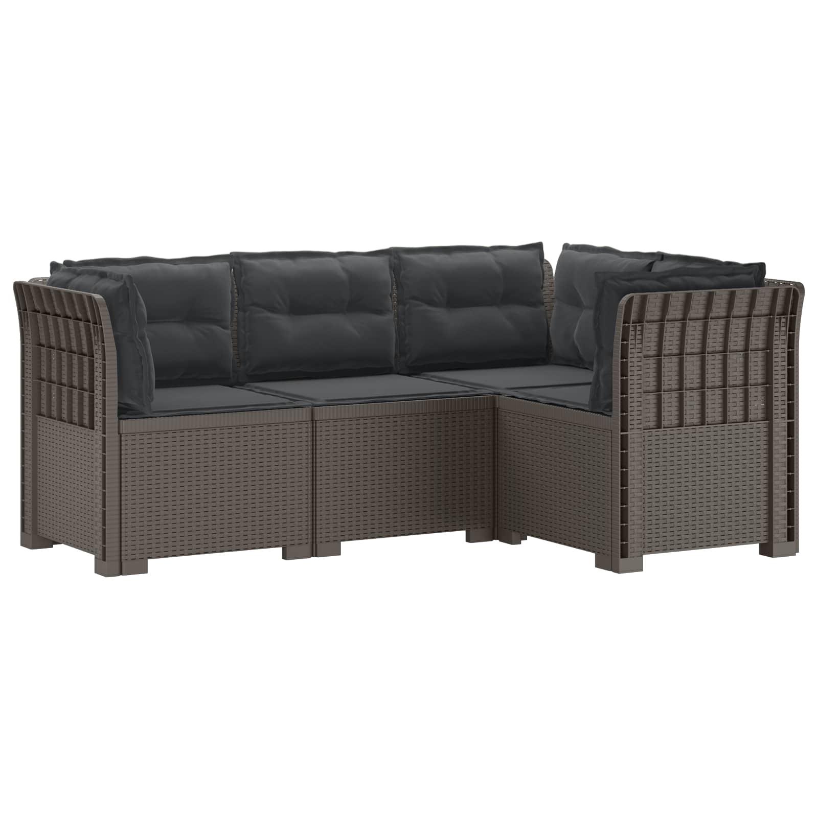 vidaXL 4-Zits Tuin Sofa Rattan Look PP Antraciet