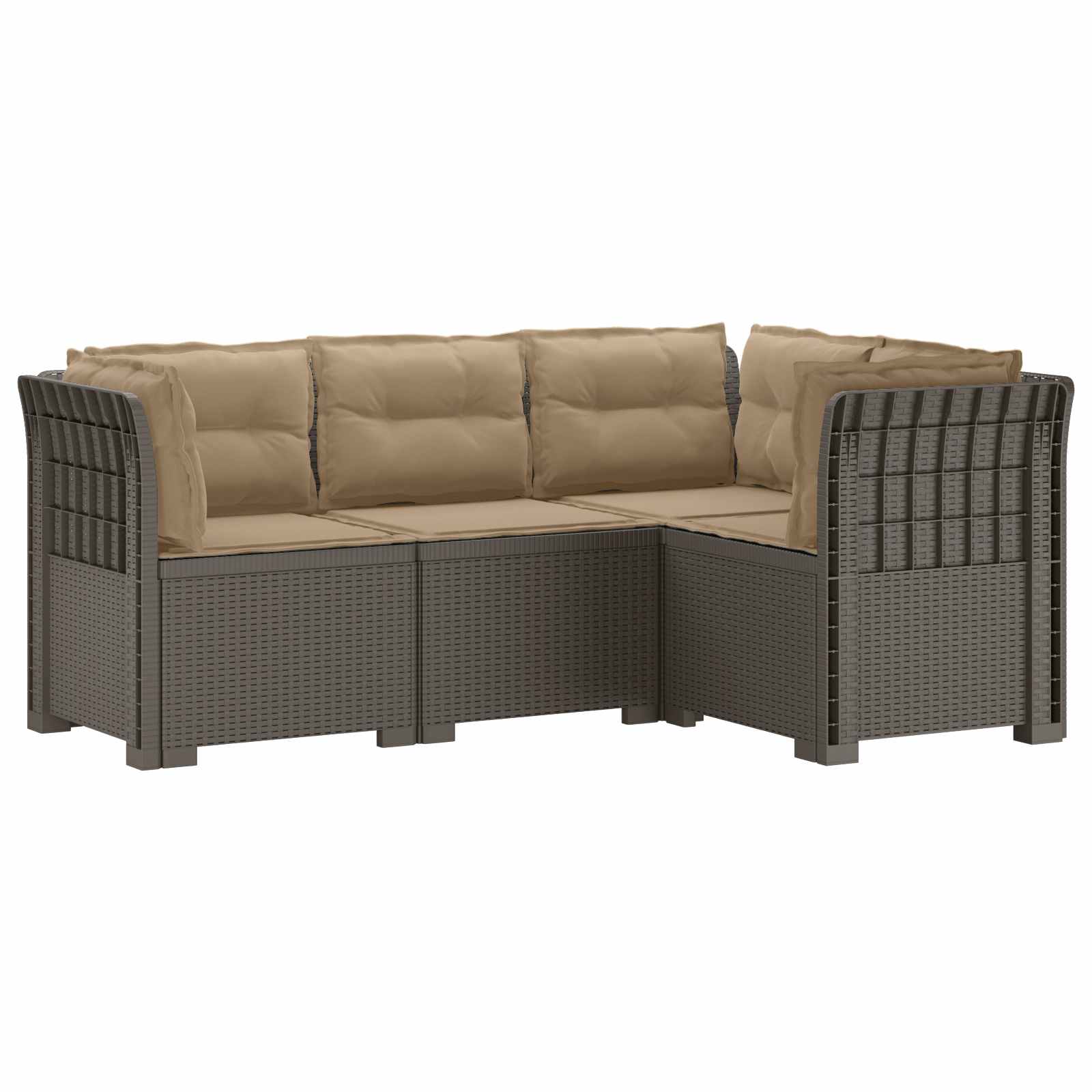 vidaXL 4-Zits Tuin Sofa Rattan Look PP Antraciet