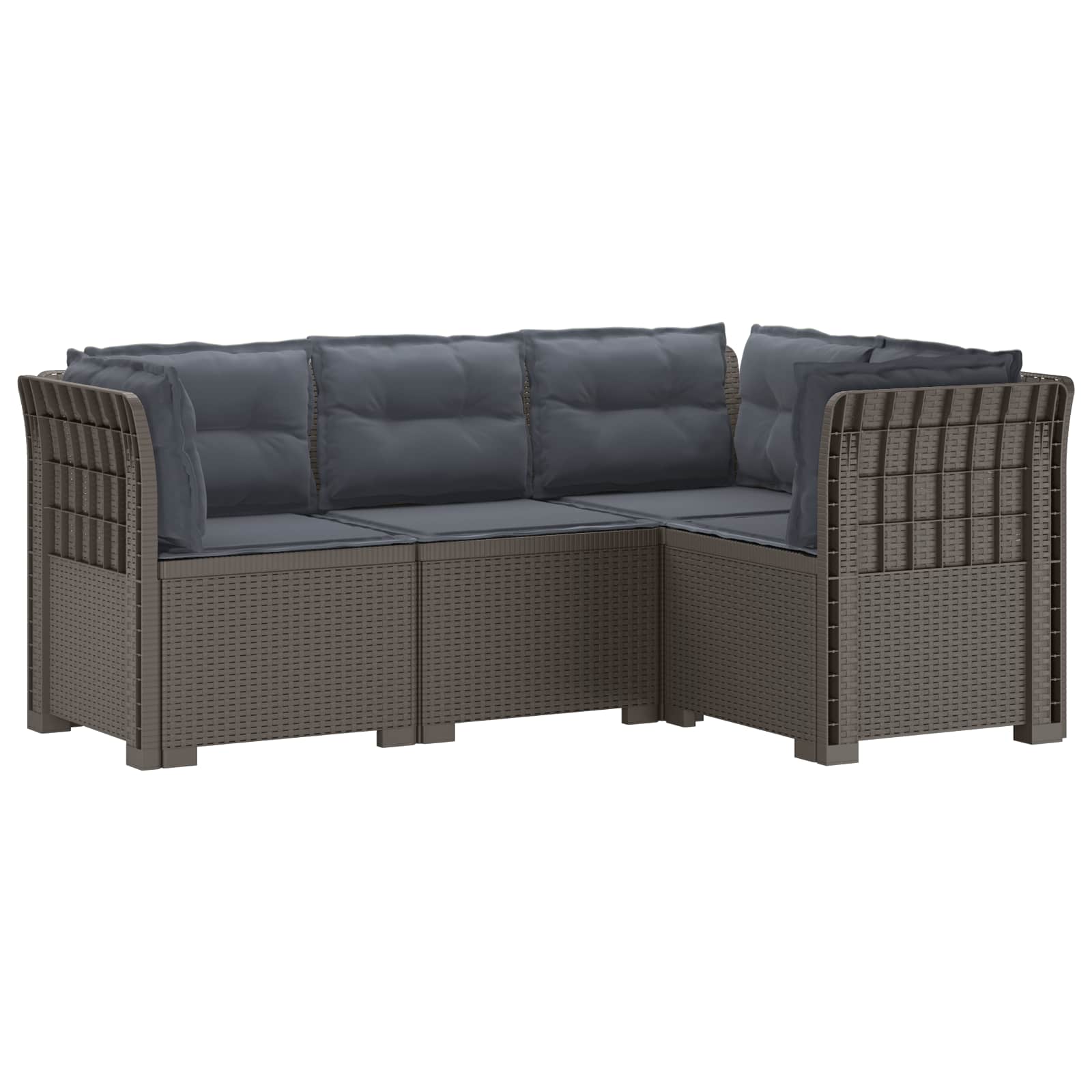 vidaXL 4-Zits Tuin Sofa Rattan Look PP Antraciet