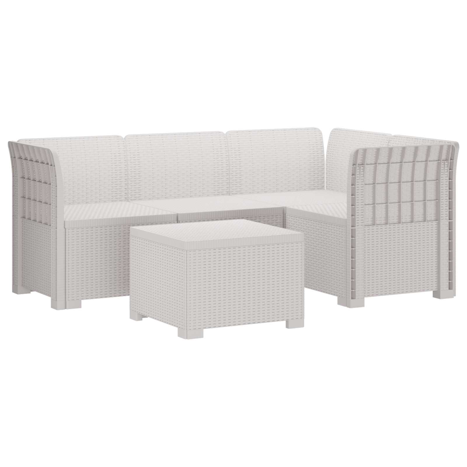 vidaXL 4-Persoons Tuinbank Rieten Look PP Antraciet