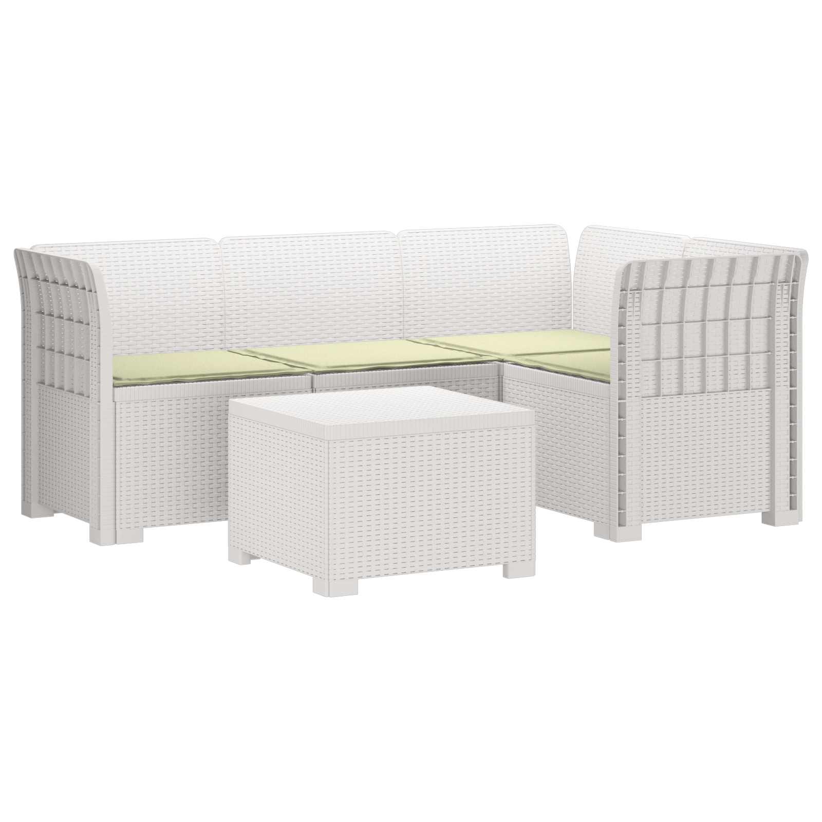 vidaXL 4-Persoons Tuinbank Rieten Look PP Antraciet