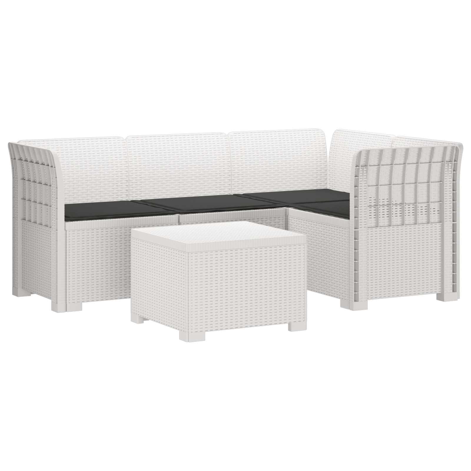 vidaXL 4-Persoons Tuinbank Rieten Look PP Antraciet