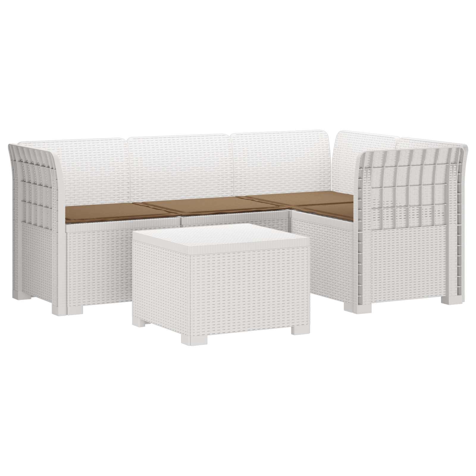 vidaXL 4-Persoons Tuinbank Rieten Look PP Antraciet