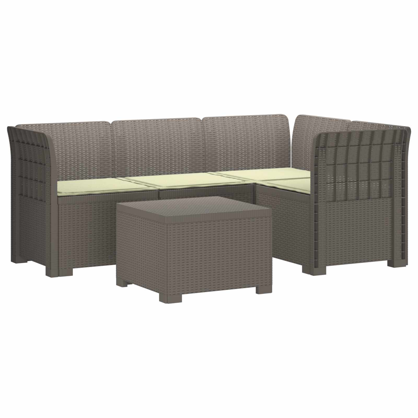 vidaXL 4-Persoons Tuinbank Rieten Look PP Antraciet