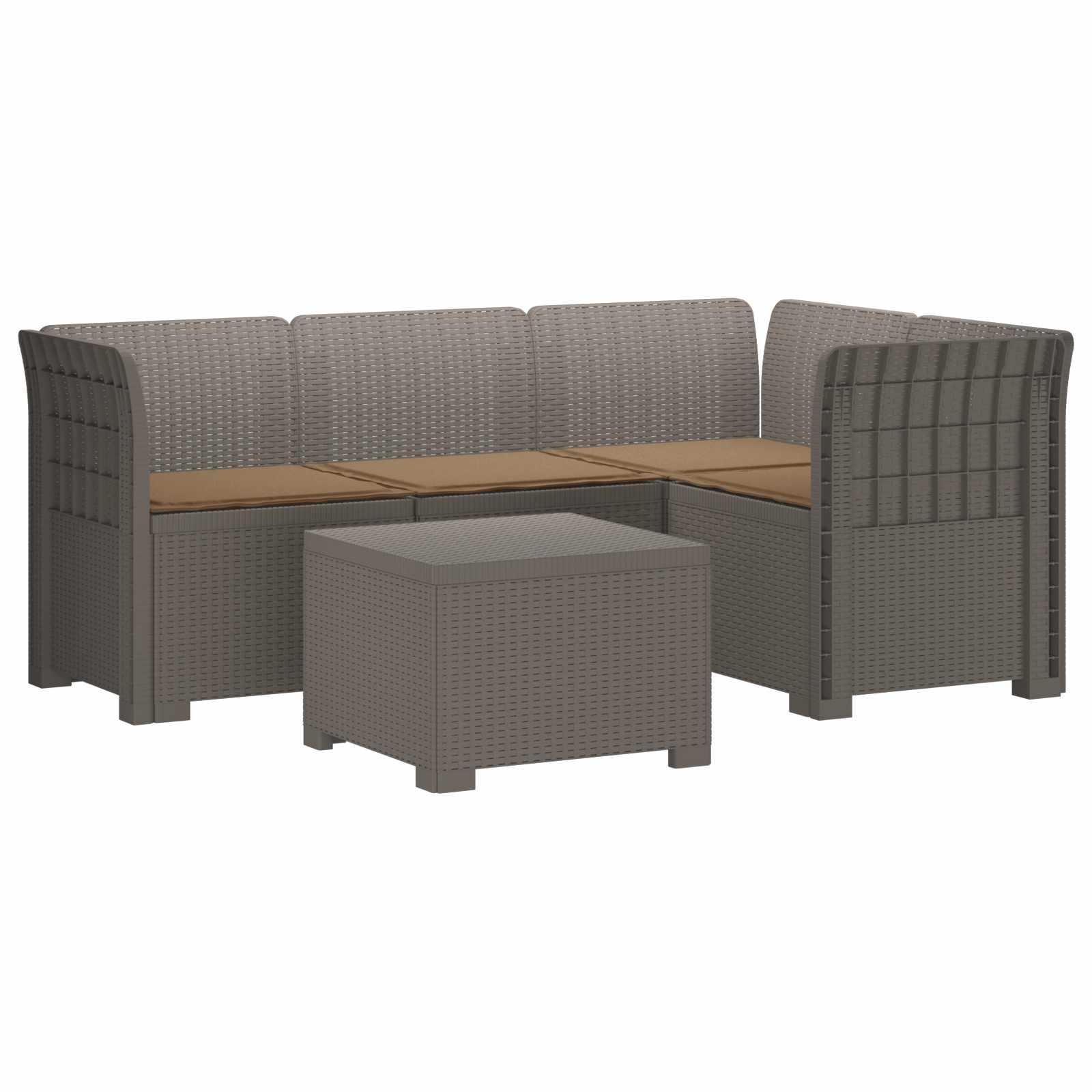 vidaXL 4-Persoons Tuinbank Rieten Look PP Antraciet