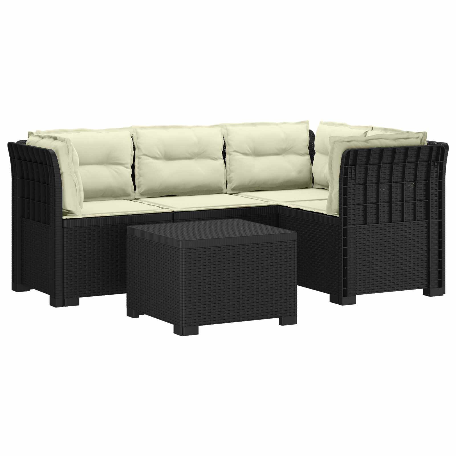vidaXL 4-Persoons Tuinbank Rieten Look PP Antraciet