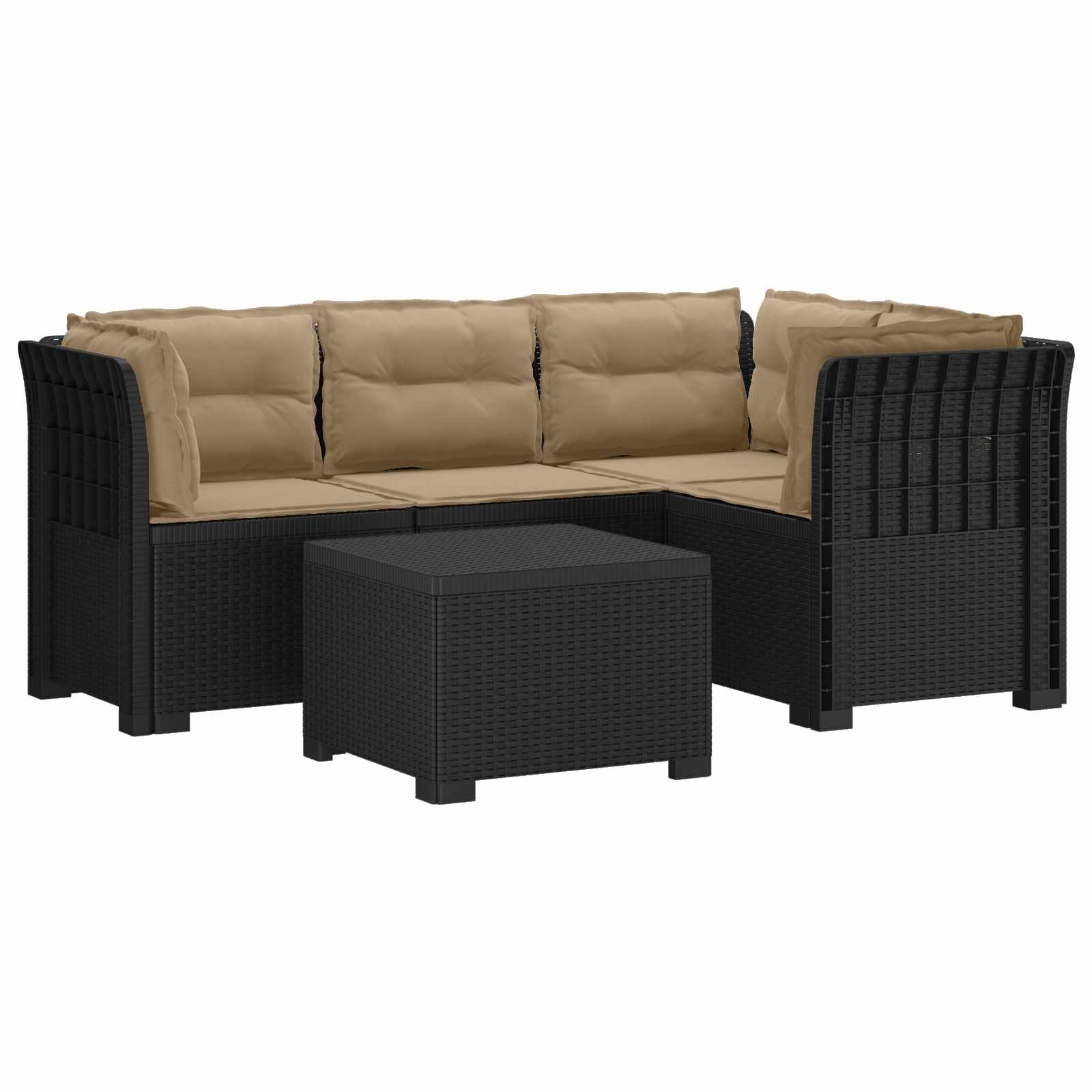 vidaXL 4-Persoons Tuinbank Rieten Look PP Antraciet